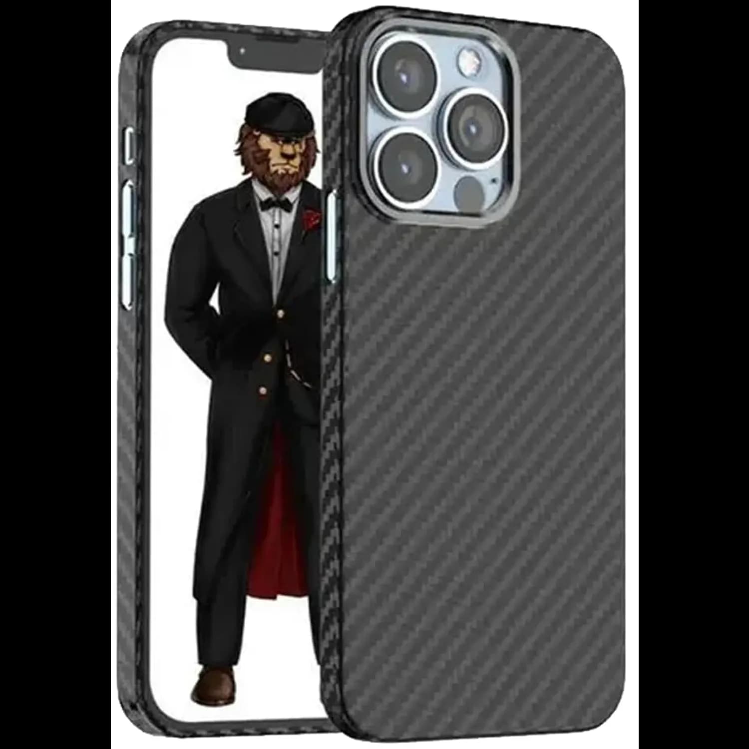 Green Lion iPhone 13 Pro Max Case - Carbon Fiber, Black 1 Green Lion iPhone 13 Pro Max Case - Carbon Fiber, Black 1