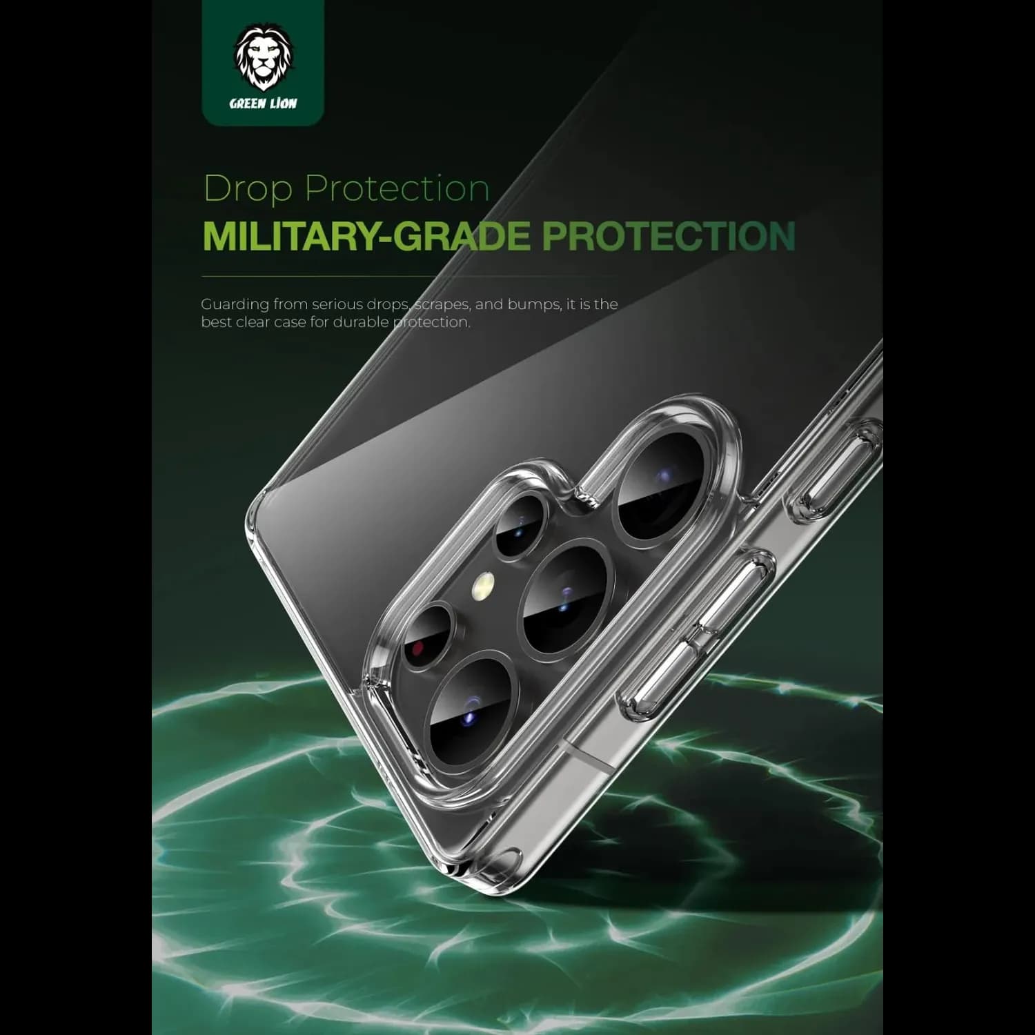 Green Lion Clear Case Samsung Galaxy S25 Series - Anti Fingerprint, HD Clarity 3