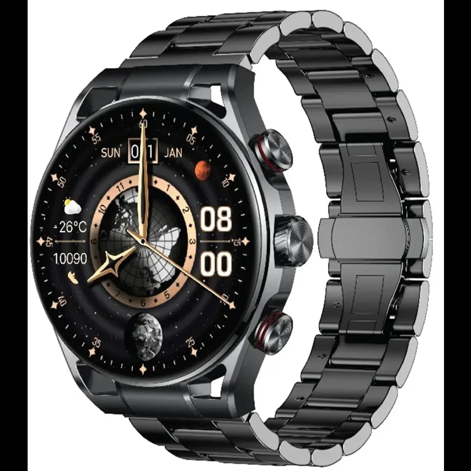 Green Lion Smart Watch Chrono Pro - IP68, Silver — Black 1 Green Lion Smart Watch Chrono Pro - IP68, Silver — Black 1