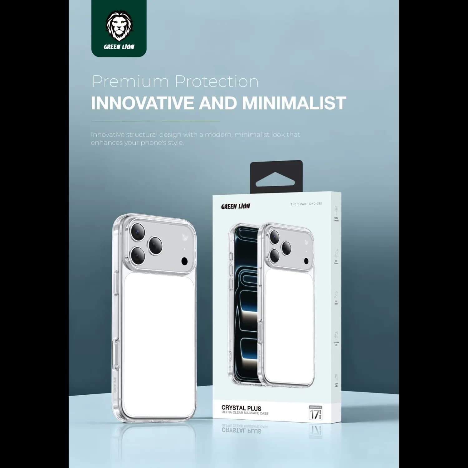 Green Lion iPhone 17 Pro Max Case - Crystal Plus, Clear 5