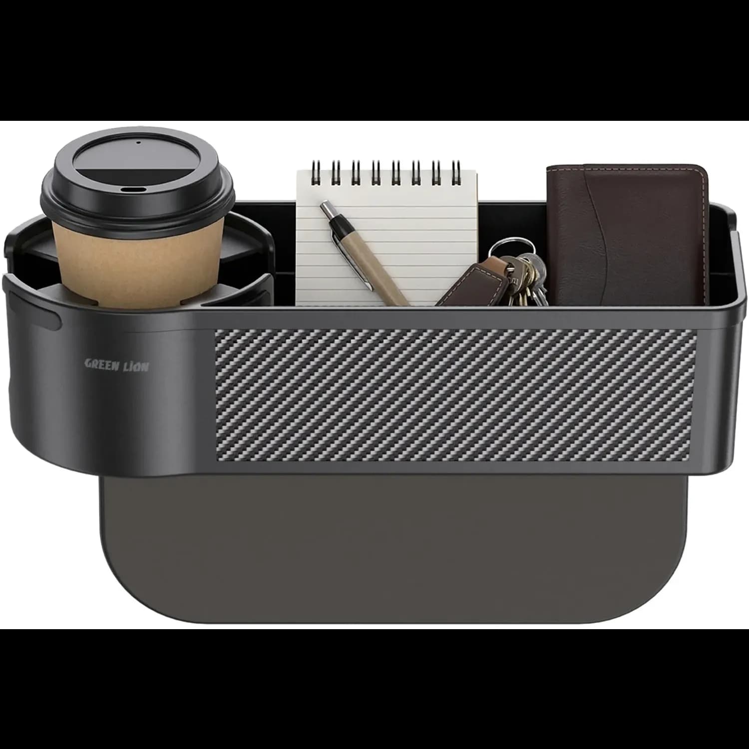 Green Lion Car Seat Organizer - Built-In Cup Holder, Black 1 Green Lion Car Seat Organizer - Built-In Cup Holder, Black 1