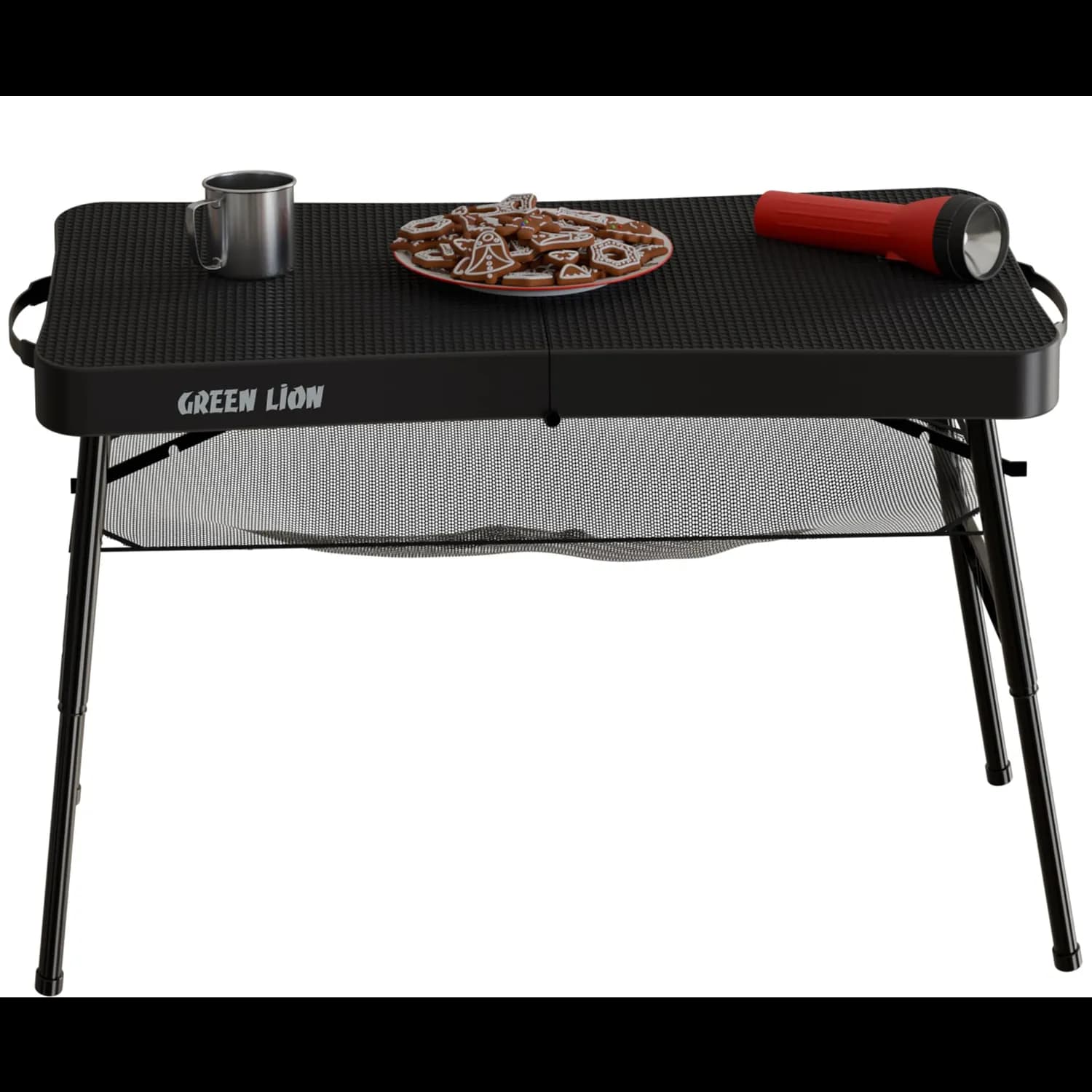 Green Lion Camping Table & Stool Set - Adjustable, Foldable, Black 4