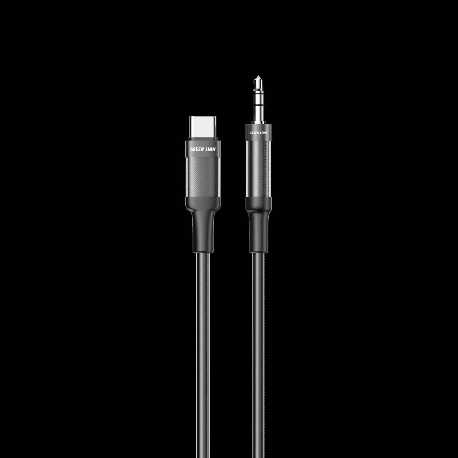 Green Lion USB-C to AUX Cable - Braided, 1M, Black 1