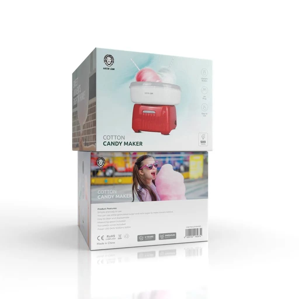 Green Lion Cotton Candy Maker - 500W - White/Red 2