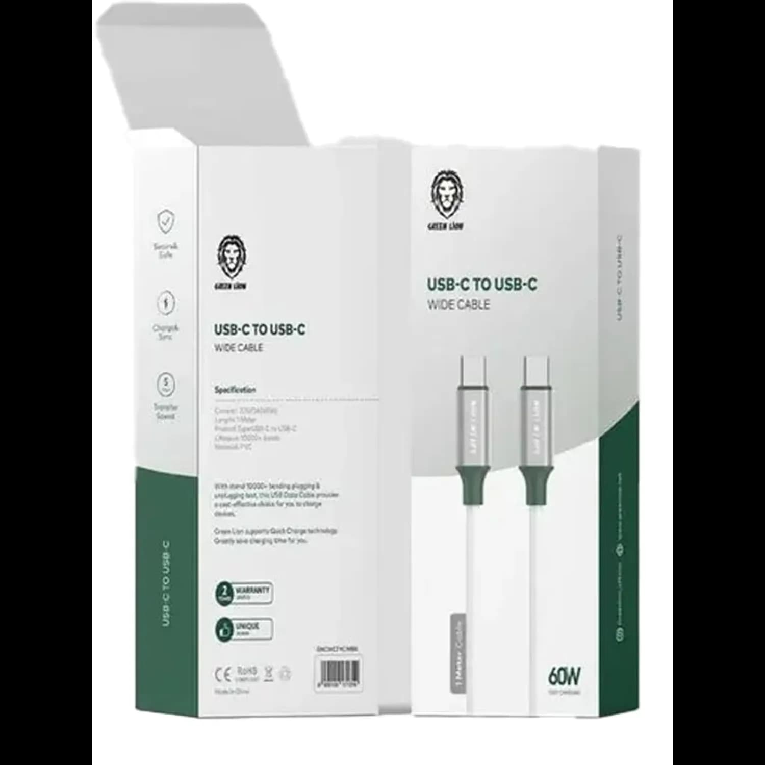 Green Lion USB to Lightning Cable - 1m, White 2
