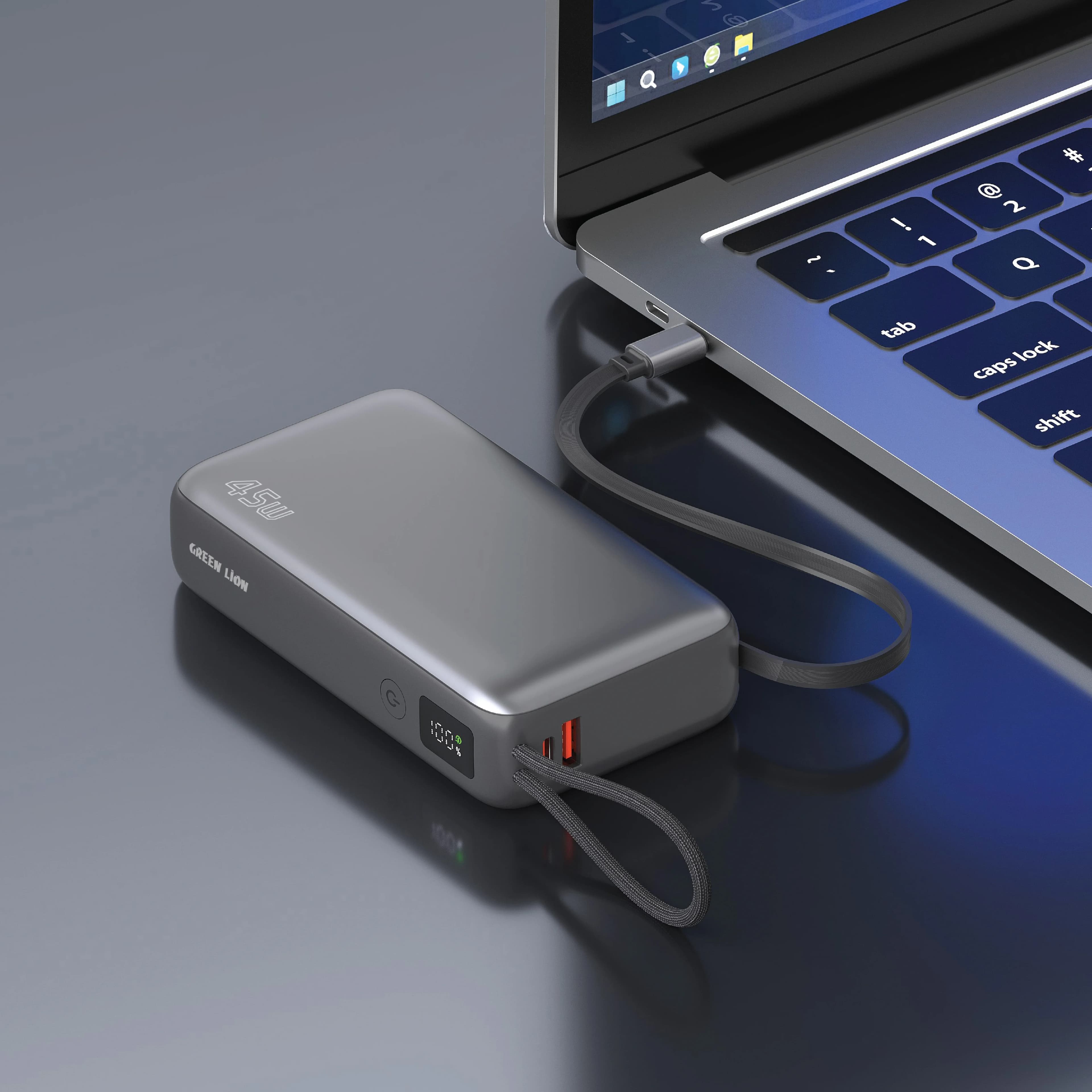 Green Lion Power Bank DAKAR GNDAPXA3P20GY - 20000mAh 45W PD, Grey 2