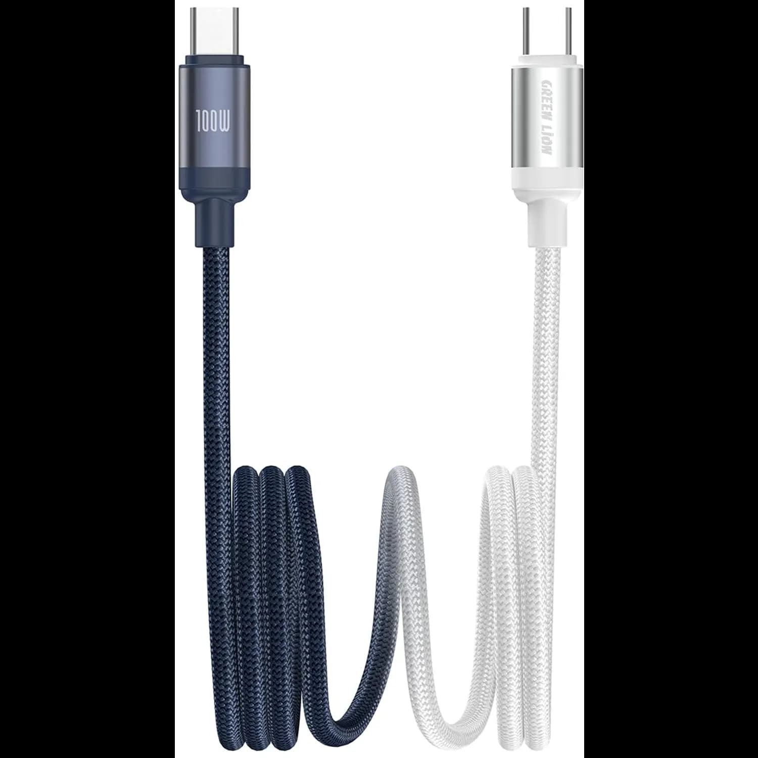 Green Lion USB-C Cable - 100W Fast Charging, Blue — Black 2