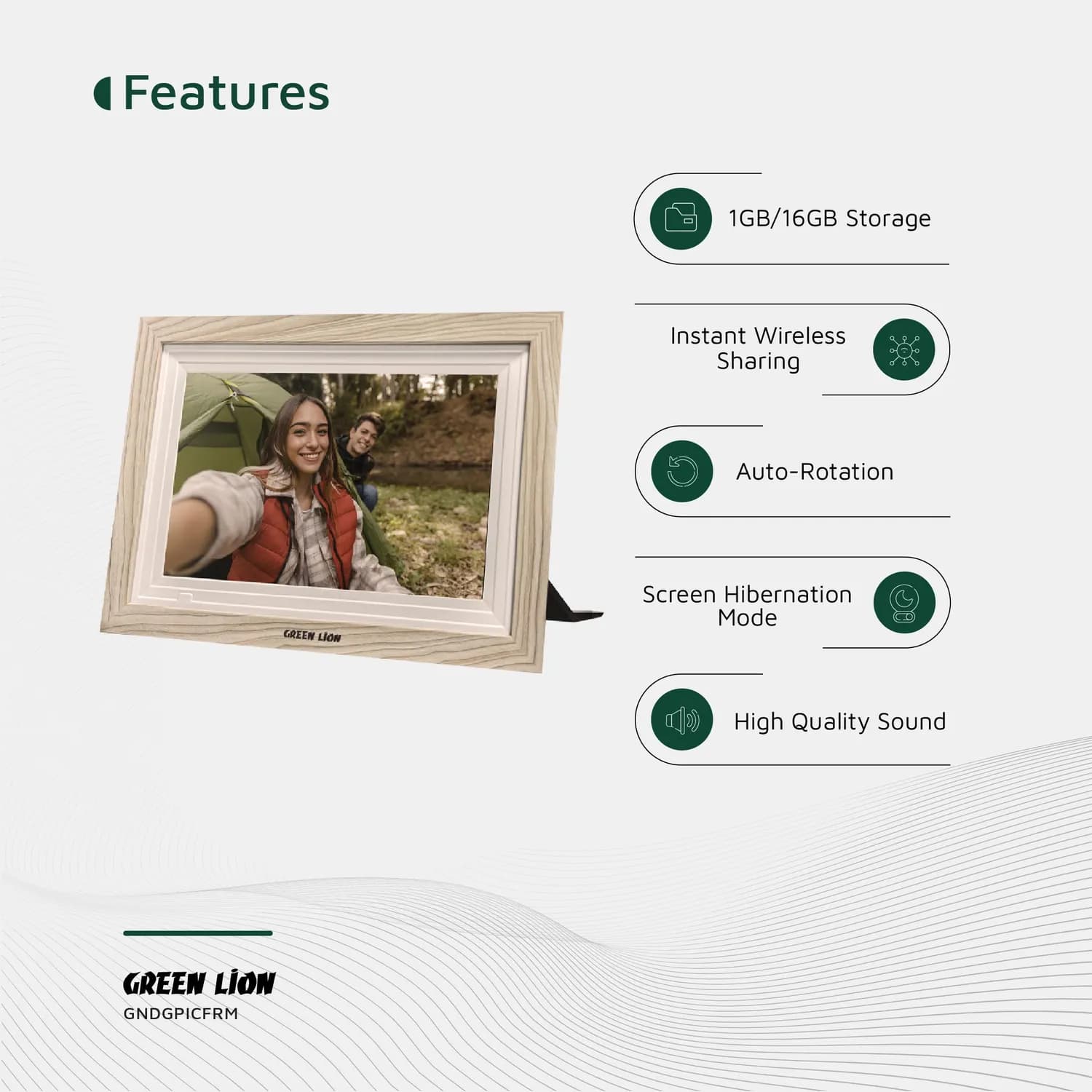 Green Lion Digital Picture Frame - 10.1" Touchscreen, WiFi, Black 5