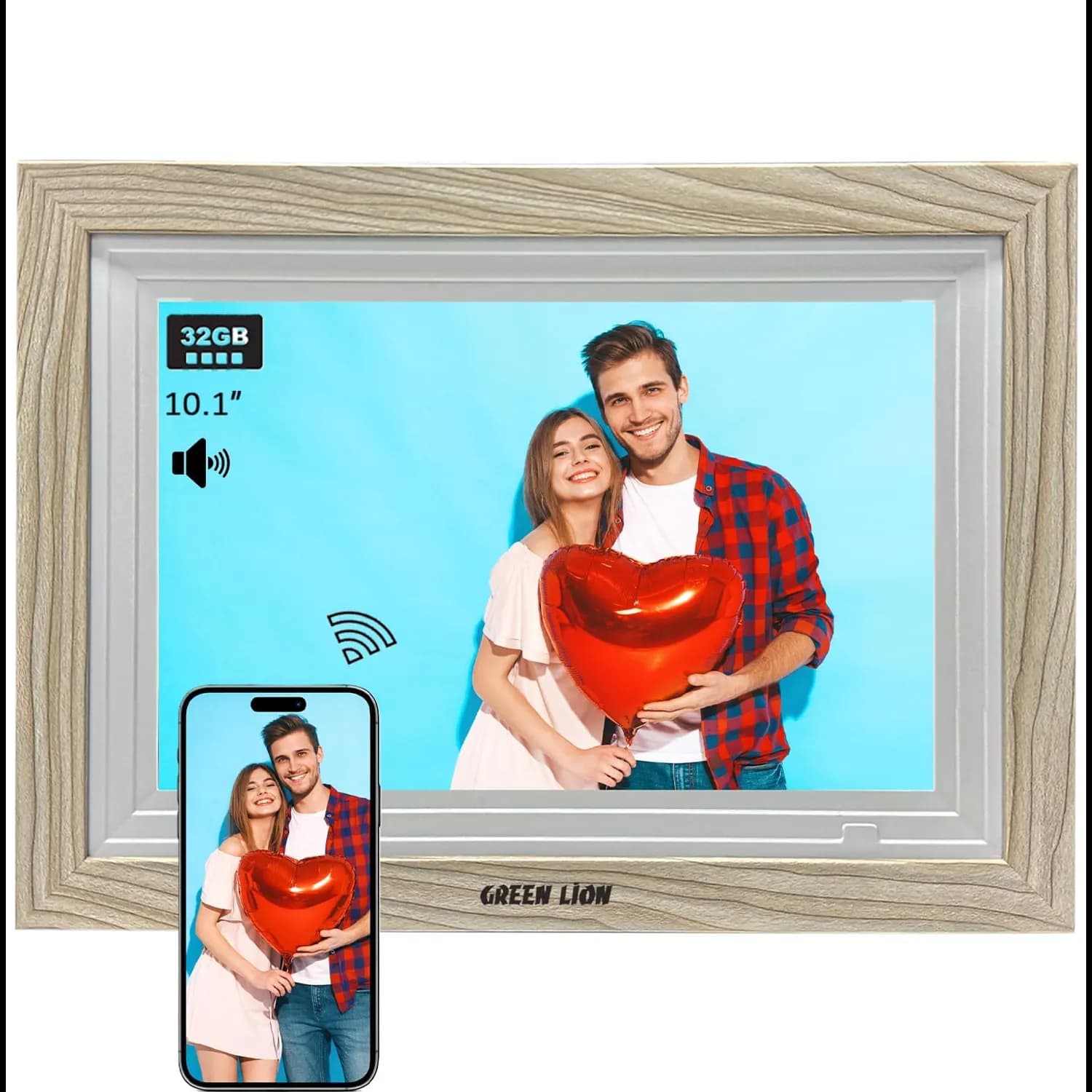 Green Lion Digital Picture Frame - 10.1" Touchscreen, WiFi, Black 1