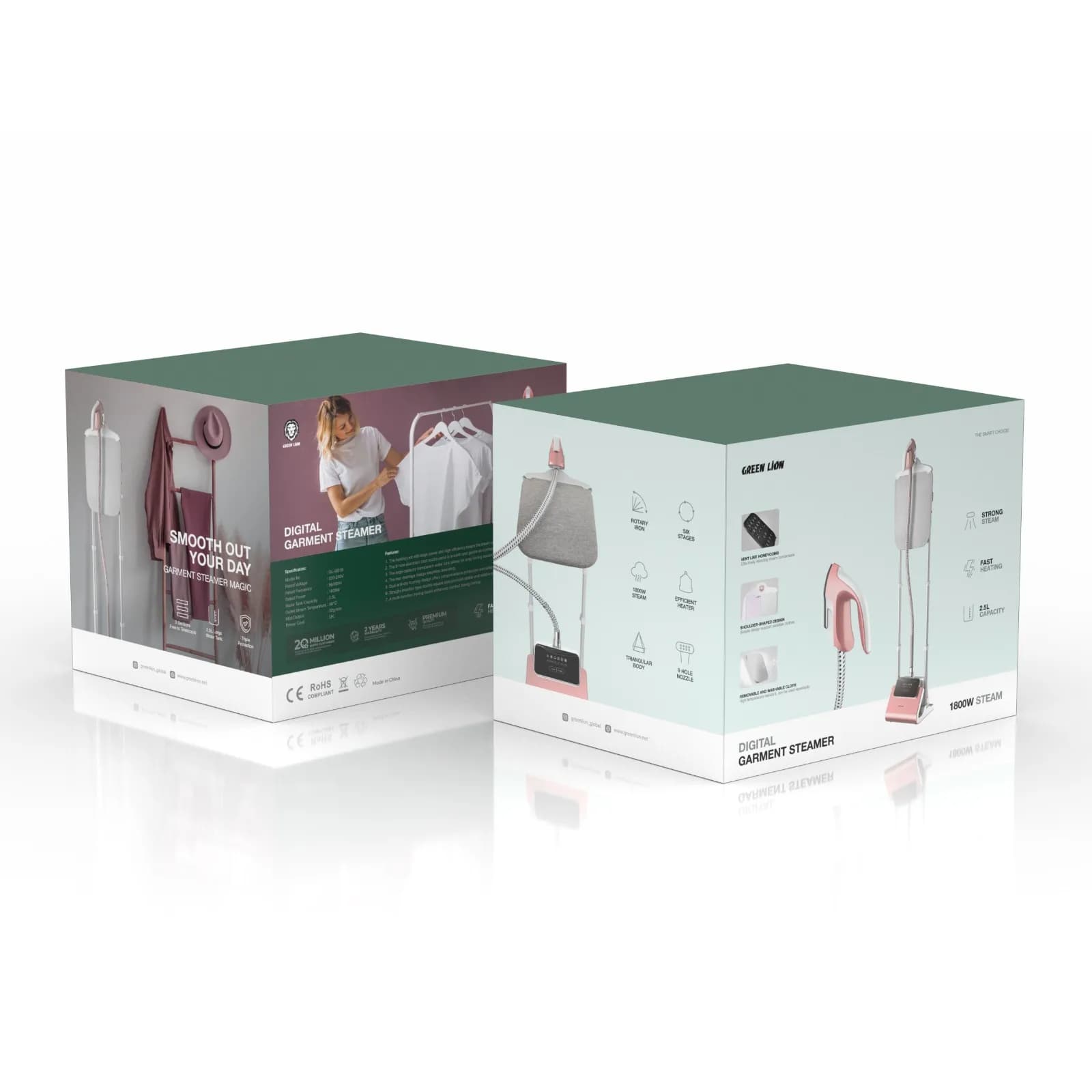 Green Lion Digital Garment Steamer - Pink 3