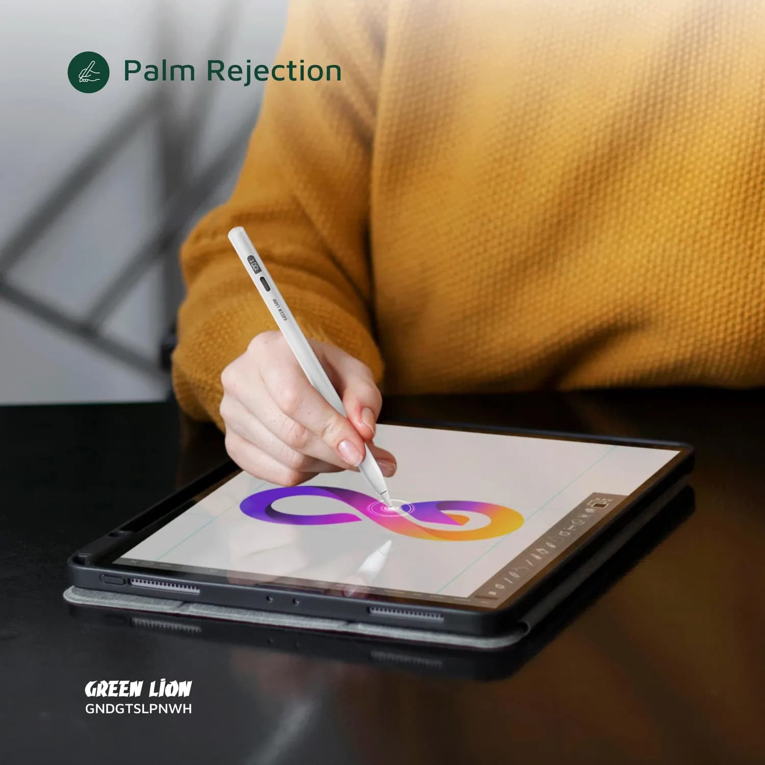 Green Lion Digital Stylus Pencil - Tilt Sensitivity, White 3