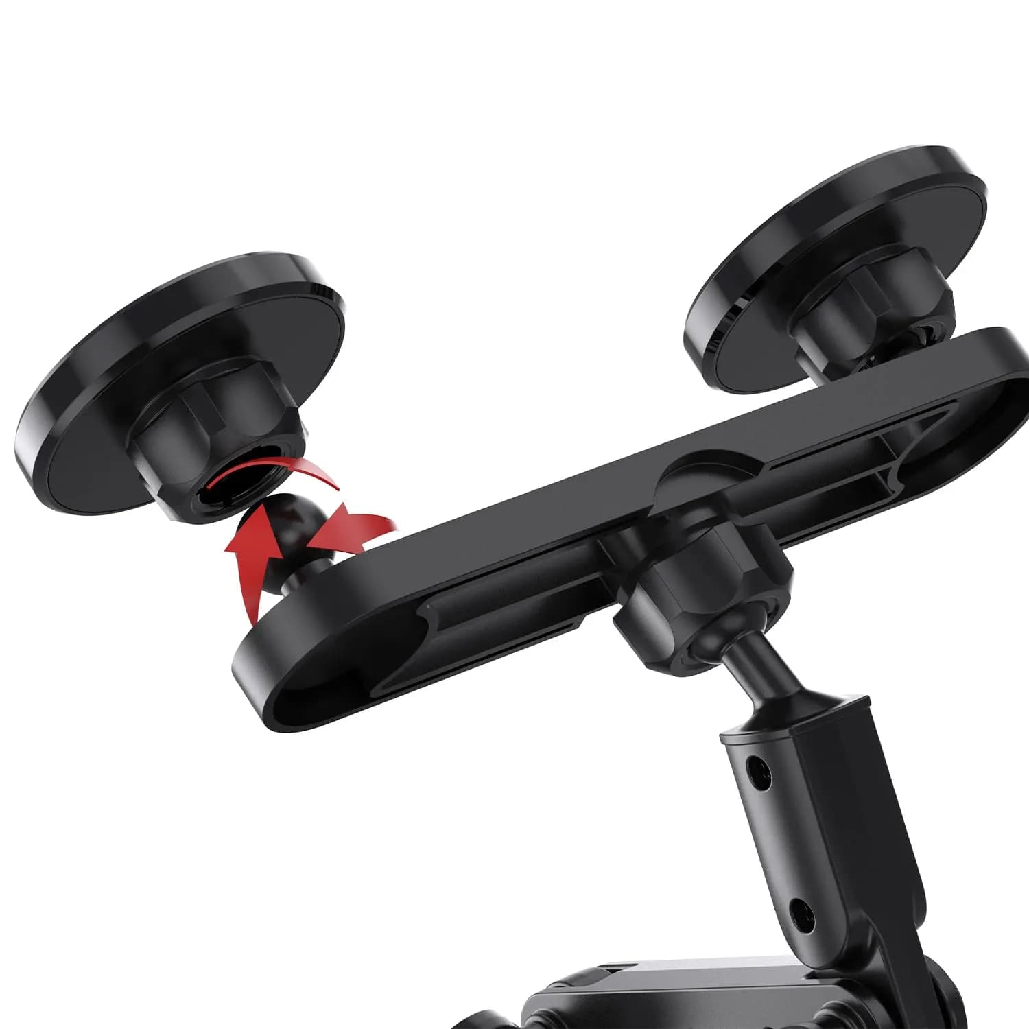 Green Lion Dual Phone Holder with Cup Mount - 360° Rotation, Black 5