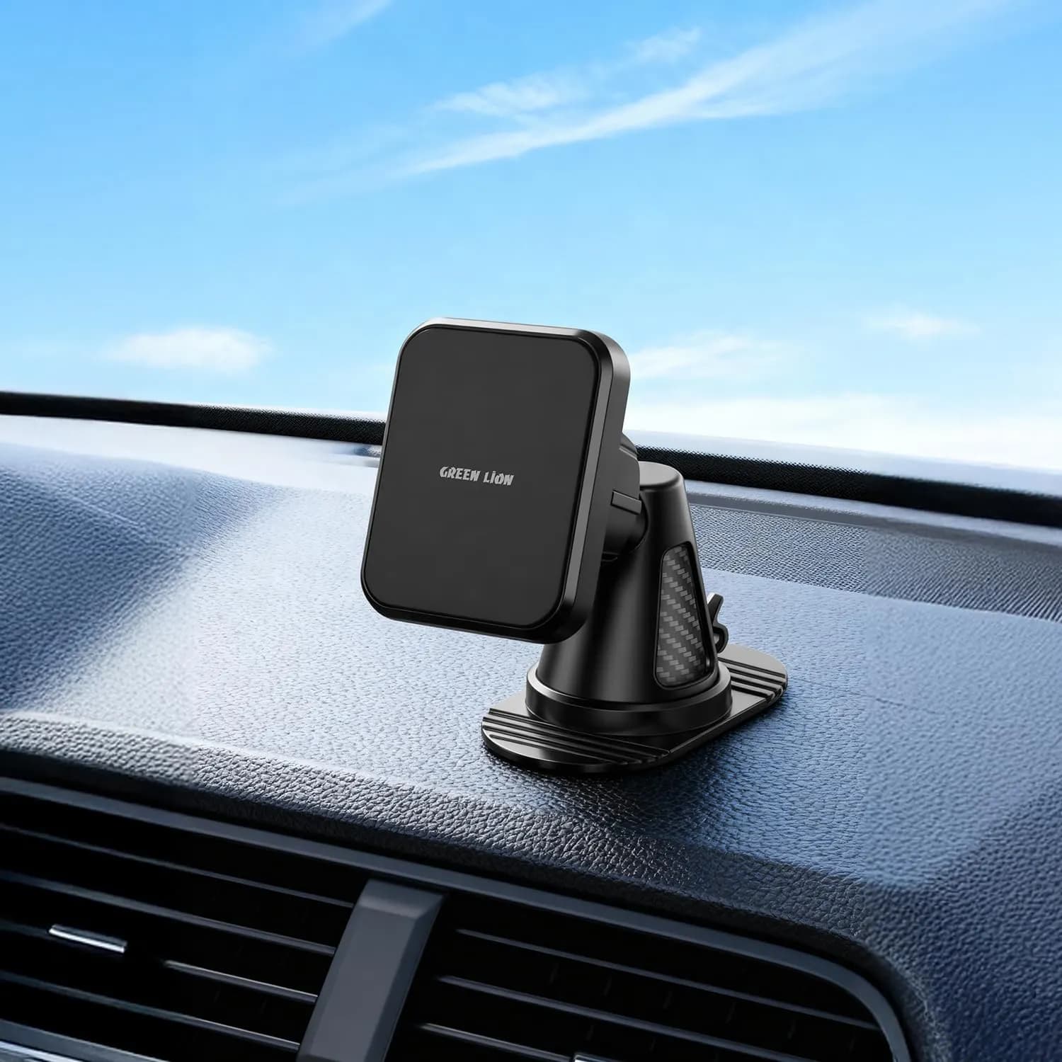 Green Lion Dash Force Magnetic Car Holder - 360° Rotatable, Black 3