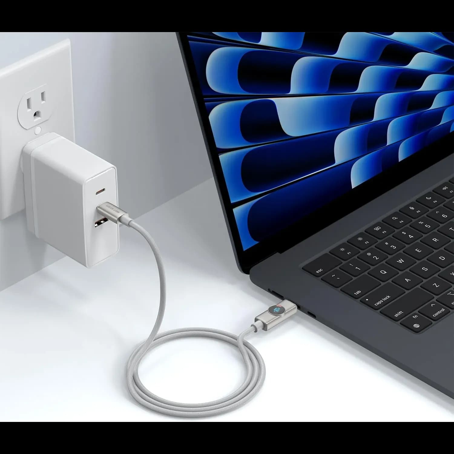 Green Lion USB-C Cable - 100W Fast Charging, White 3