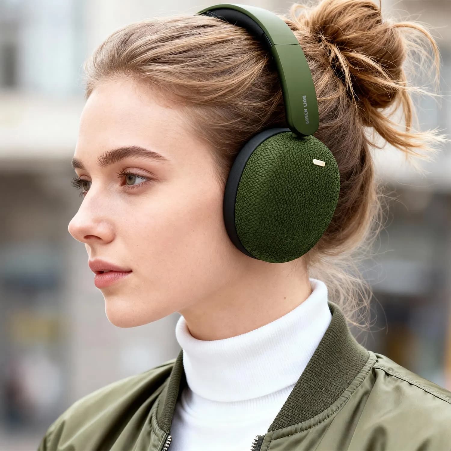 Green Lion Headphones Denmark - Bluetooth V6.0, On-Ear, Green — Black 3