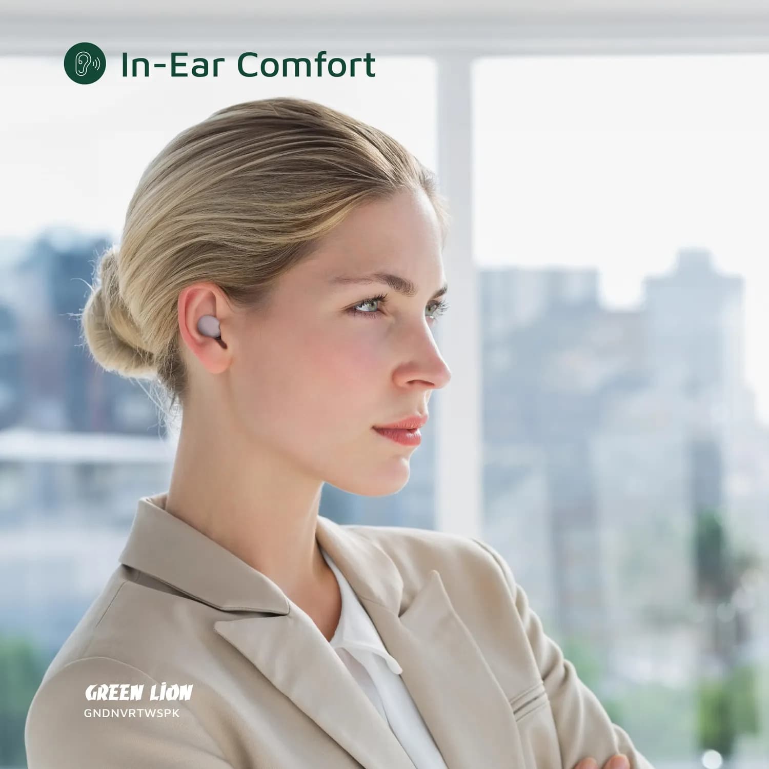 Green Lion Earbuds Denver - True Wireless, 12H Playback, Pink — Black 3