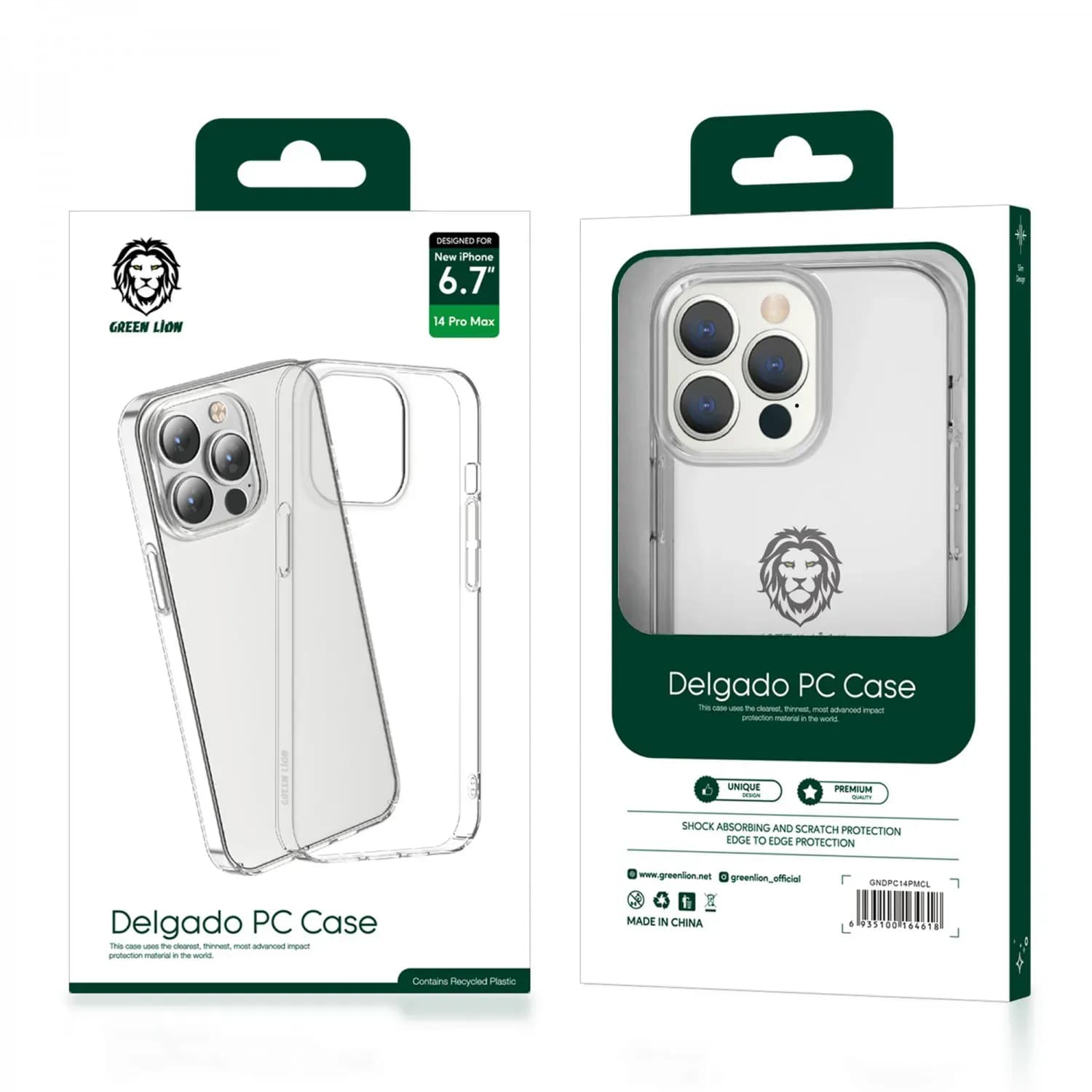 Green Lion iPhone 14 Pro Max Case - Military-Grade Drop Protection, Clear