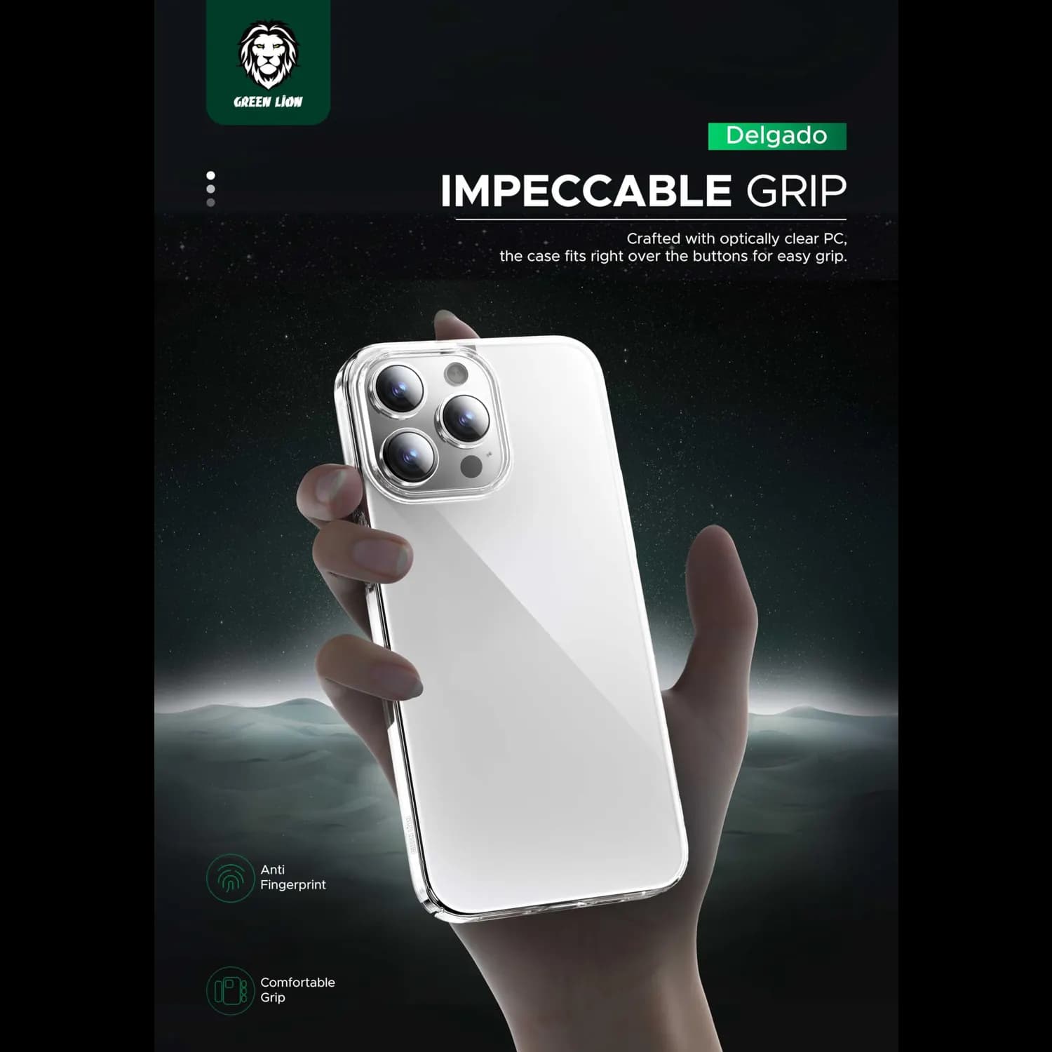 Green Lion Case iPhone 15 Pro Max - Delgado PC Cover, Blue 2