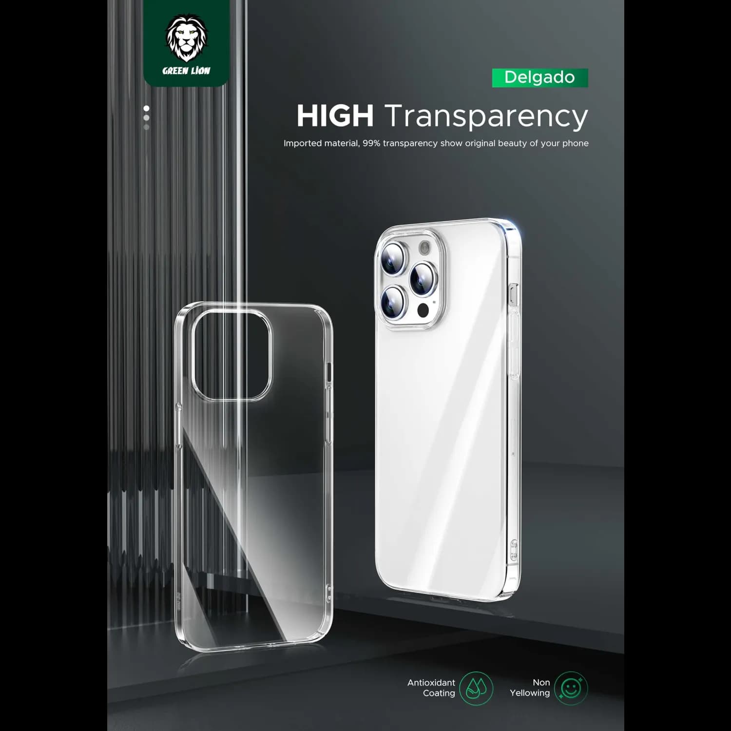 Green Lion Case iPhone 15 Pro Max - Delgado PC Cover, Blue 5