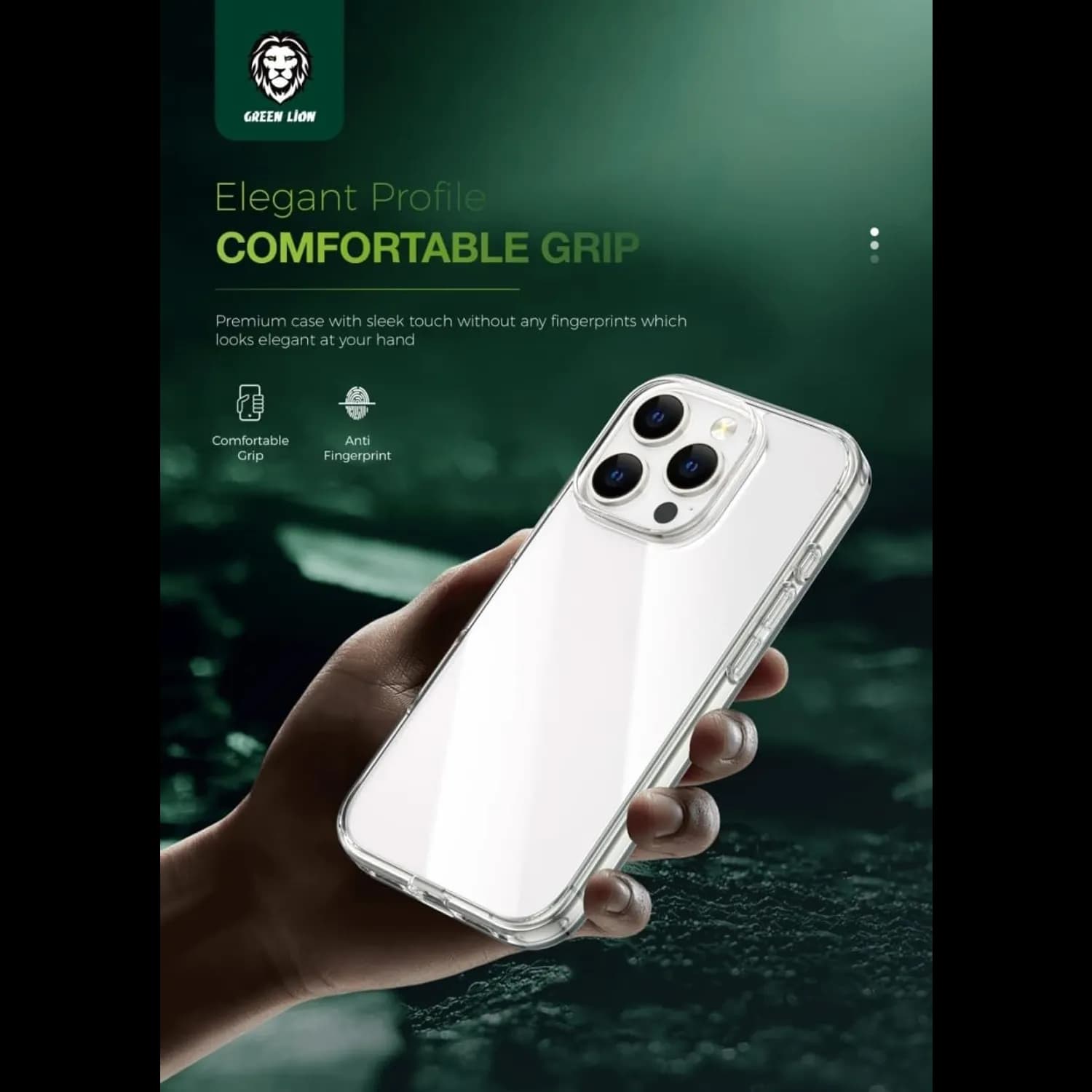 Green Lion Case iPhone 16 Pro Max - Military-Grade Protection, Clear 2