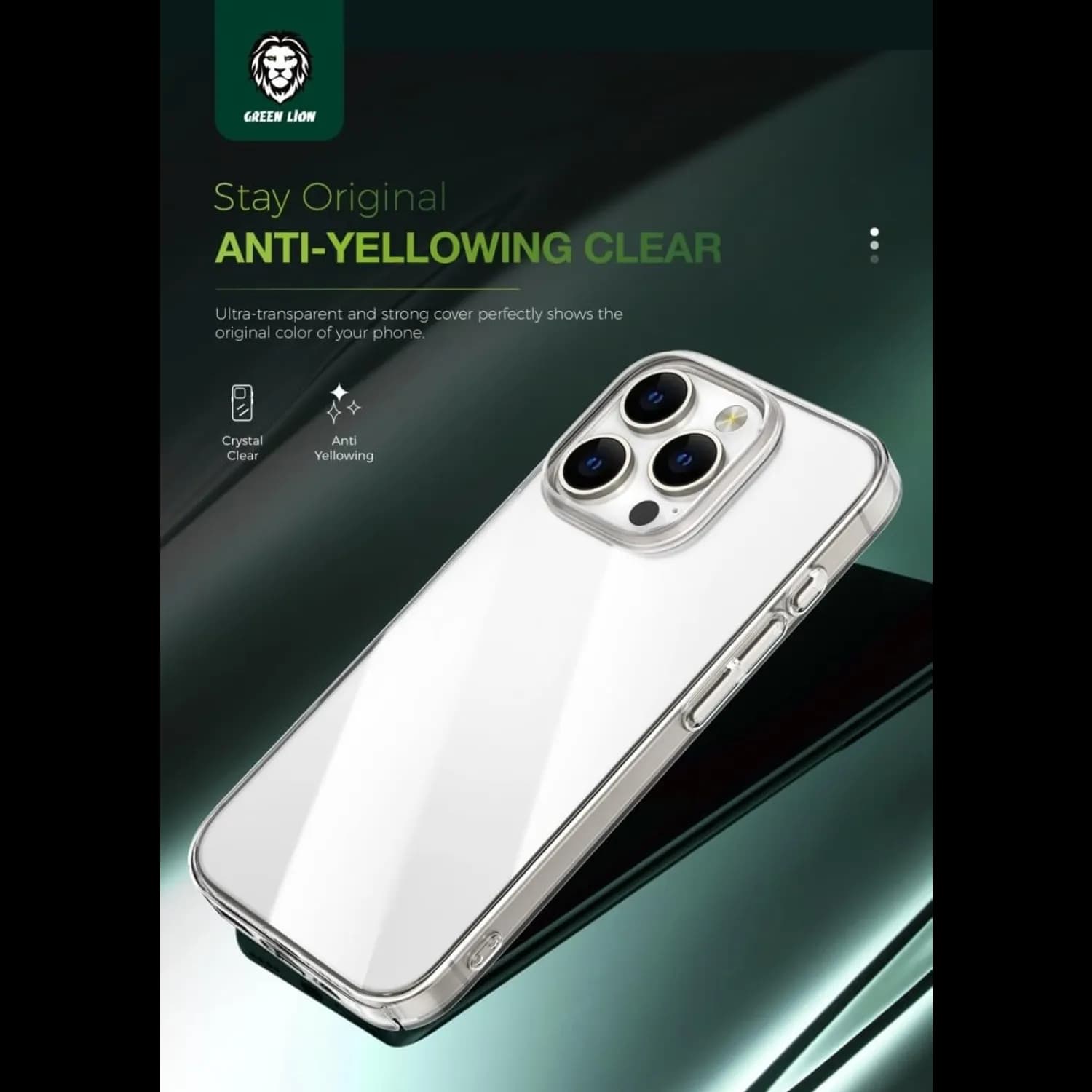 Green Lion Case iPhone 16 Pro Max - Military-Grade Protection, Clear 3