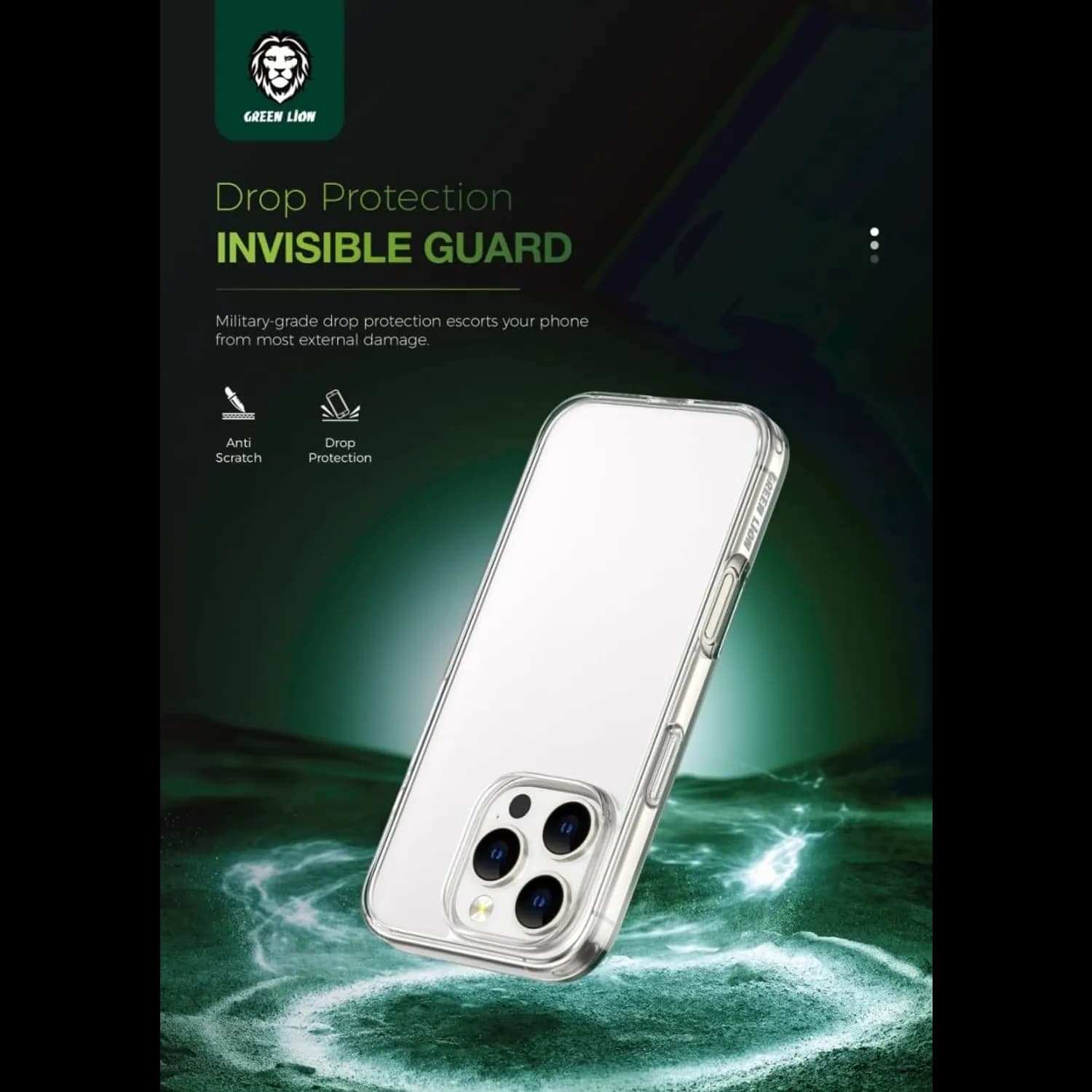Green Lion Case iPhone 16 Pro Max - Military-Grade Protection, Clear 4