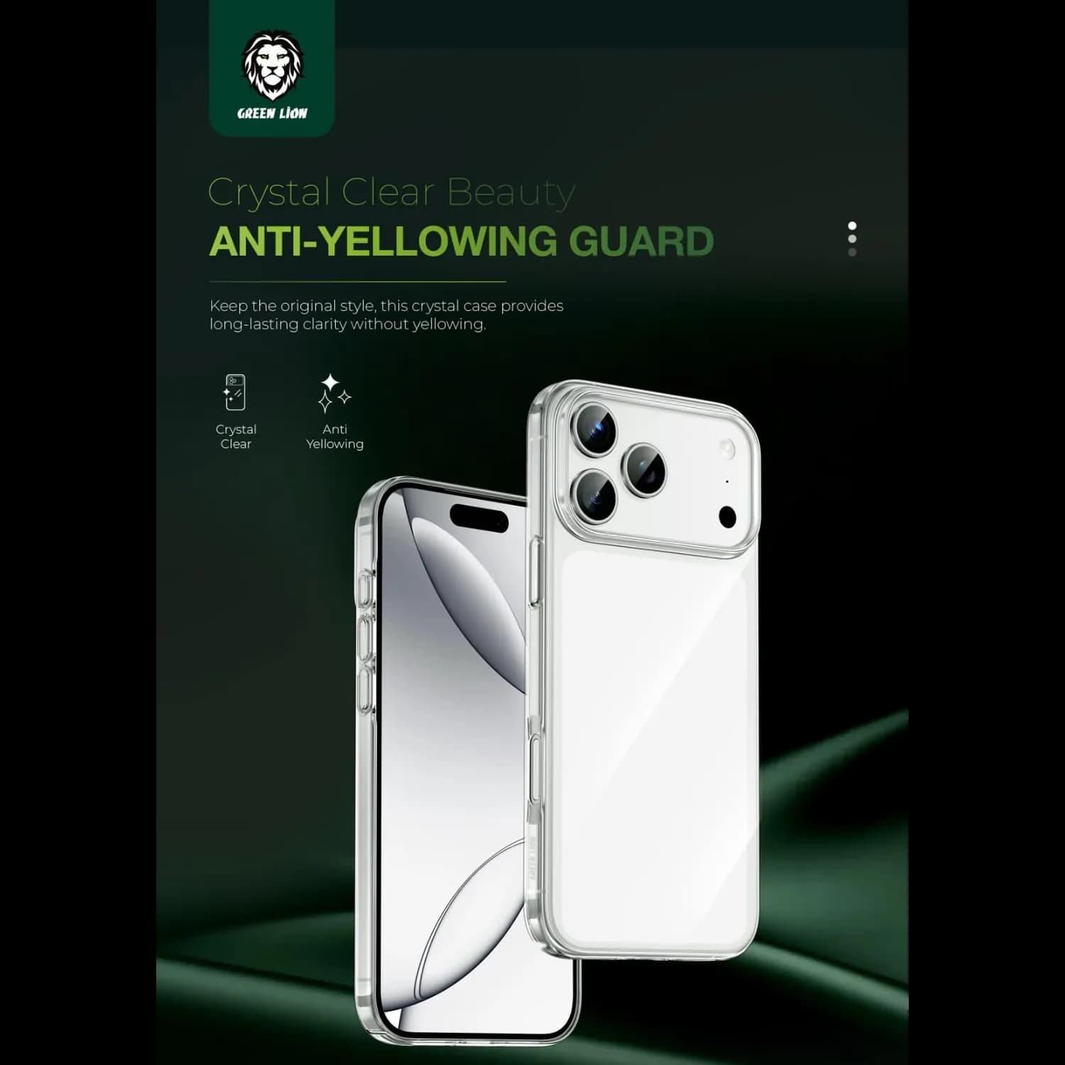 Green Lion iPhone 17 Case Delgado - Camera Protection, Clear 2