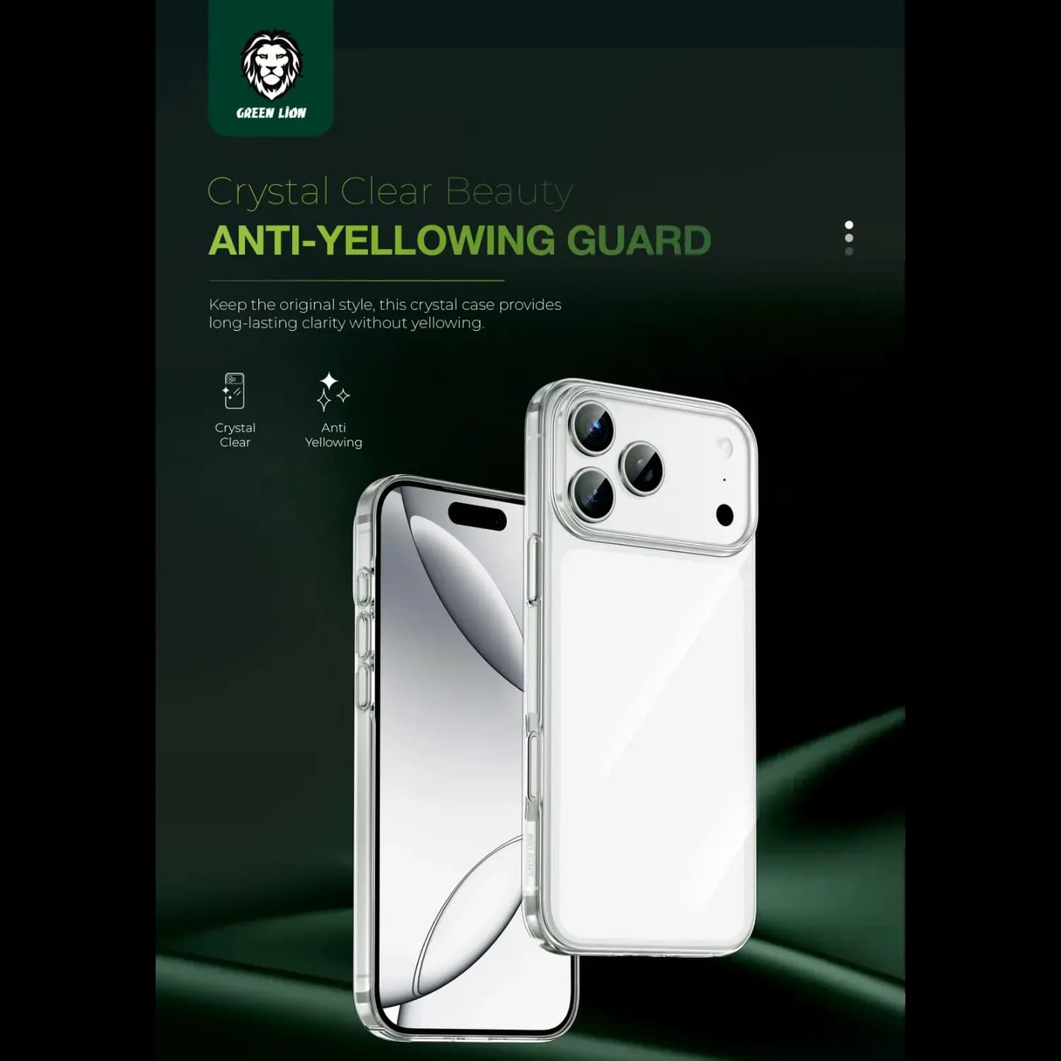 Green Lion iPhone 17 Pro Case - Military-Grade Protection, Clear