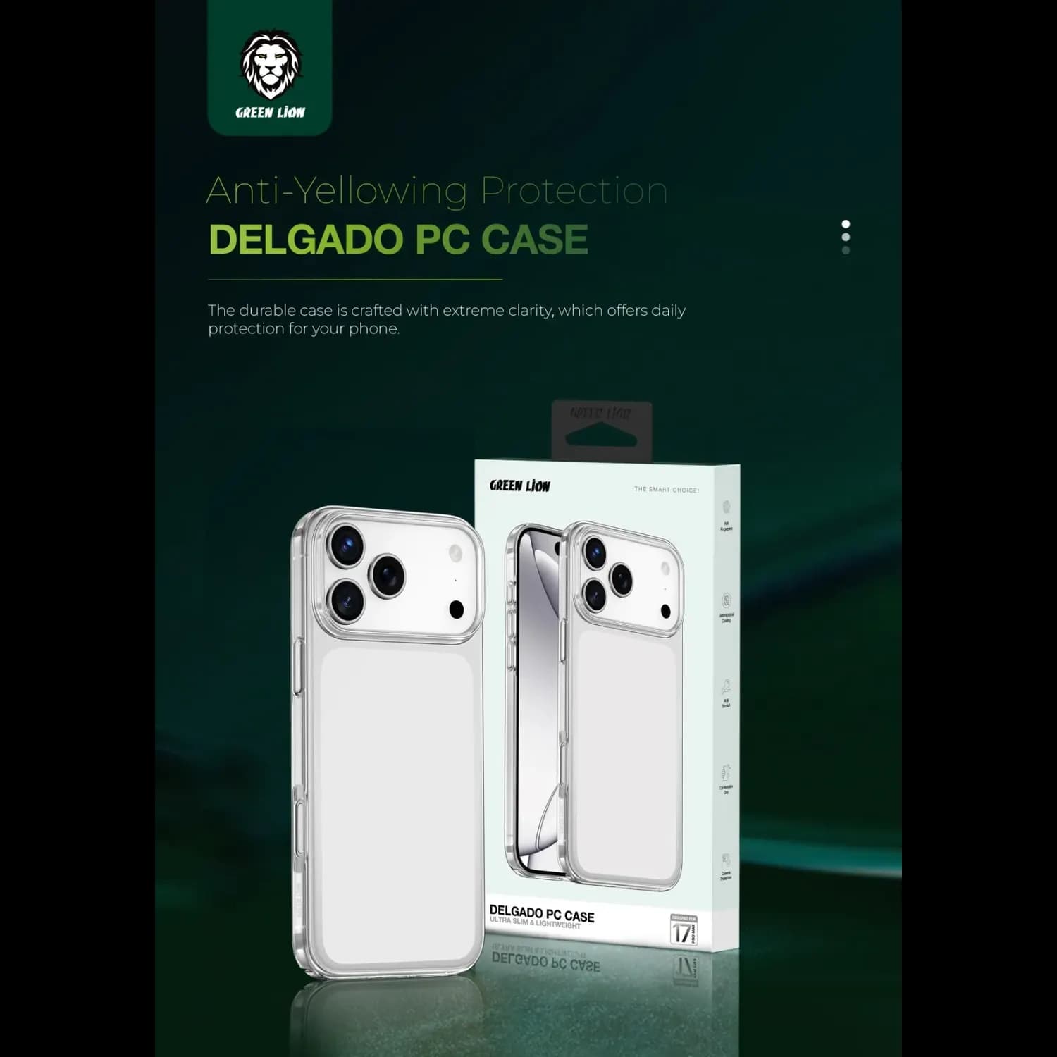 Green Lion iPhone 17 Pro Max Case - Military-Grade Clear 5