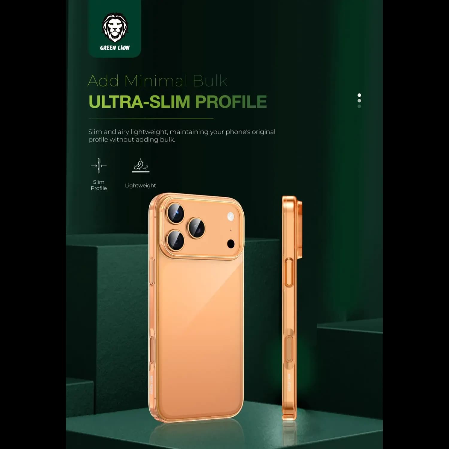 Green Lion Phone Case iPhone 17 Pro - Military-Grade Protection, Orange Titanium 2