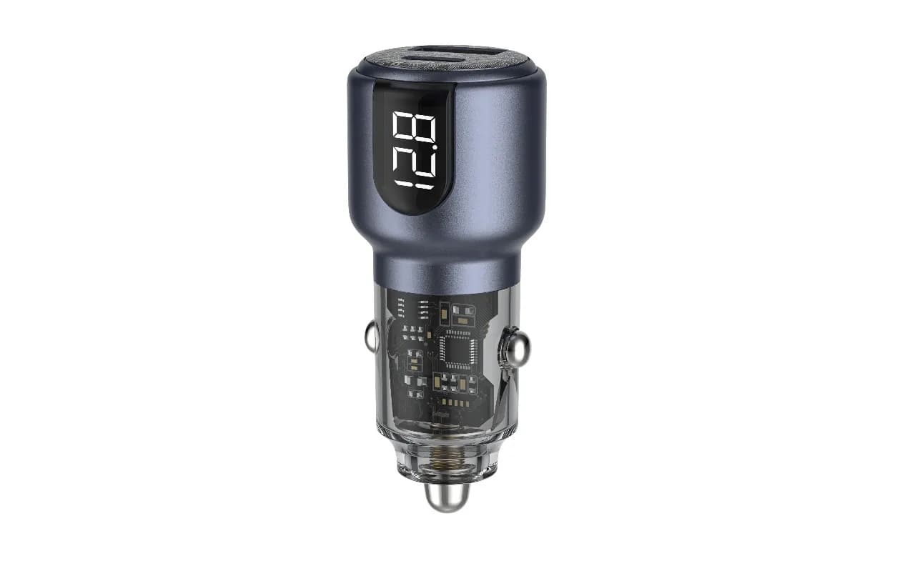 Green Lion Dual Port Car Charger PD+QC 75W - Gray 3