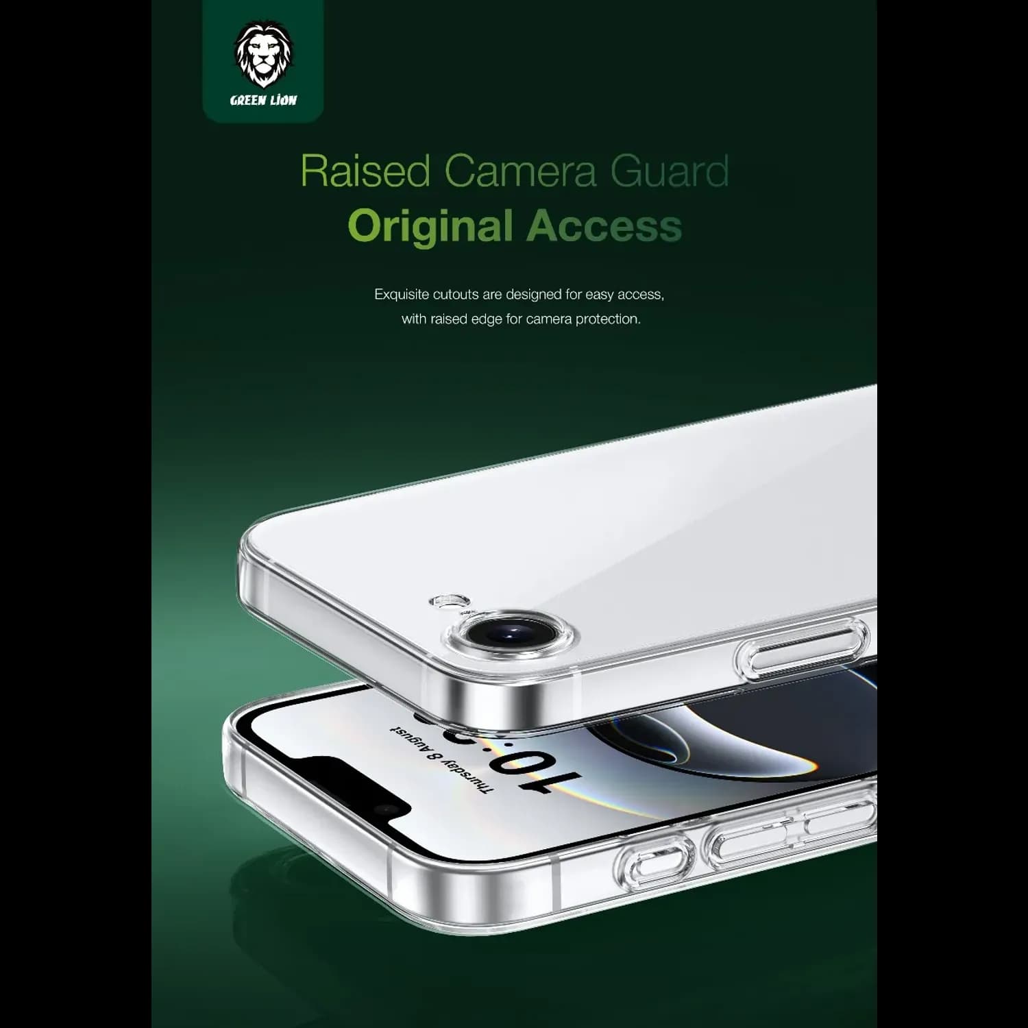 Green Lion iPhone 16 SE Case Delgado - Camera Protection, Clear 2