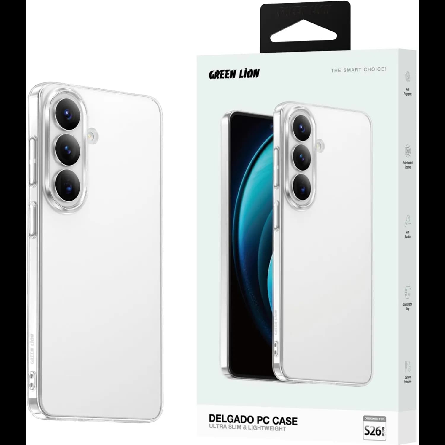 Green Lion Clear Case Galaxy S26 - Anti-Fingerprint, Shockproof 2