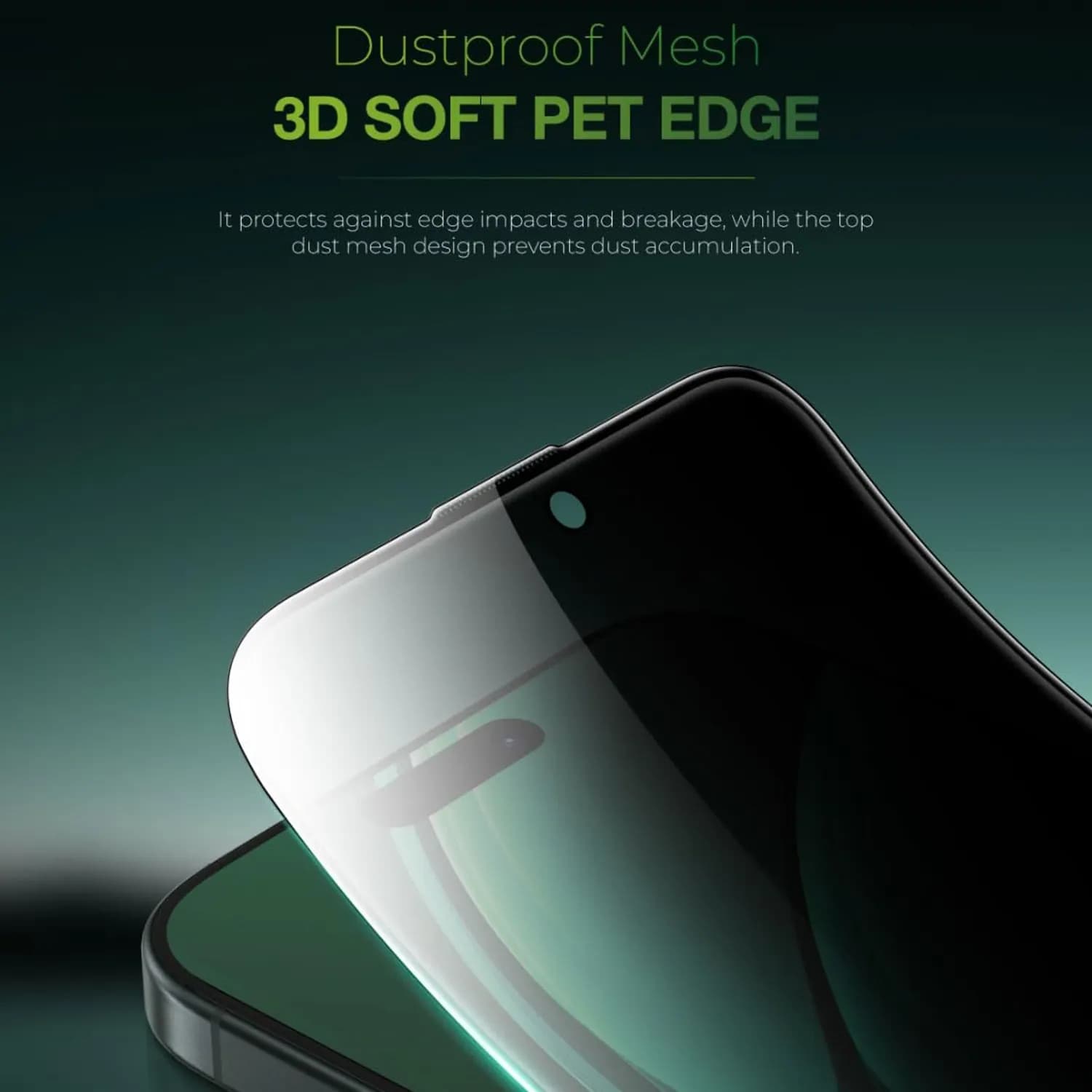 Green Lion Privacy Screen Protector iPhone 16 - Anti-Spy, Black Edge 4