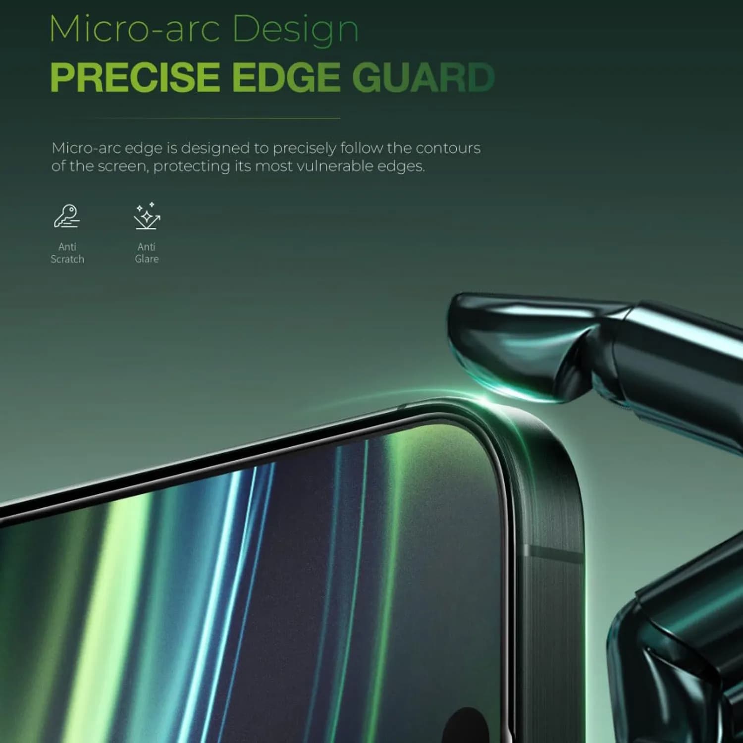 Green Lion Privacy Screen Protector iPhone 16 - Anti-Spy, Black Edge 5