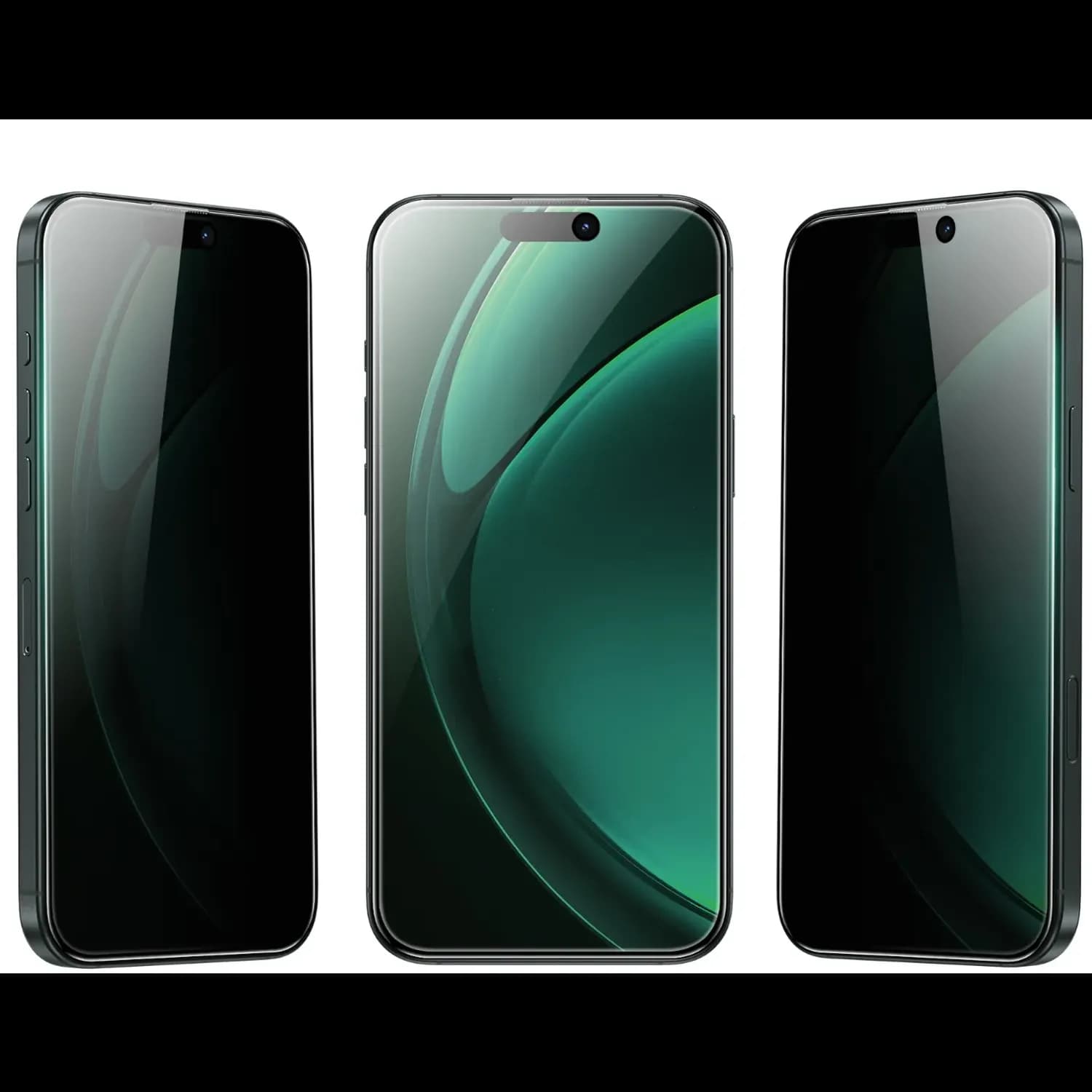 Green Lion Privacy Glass iPhone 16 Plus - Full Curved, Black