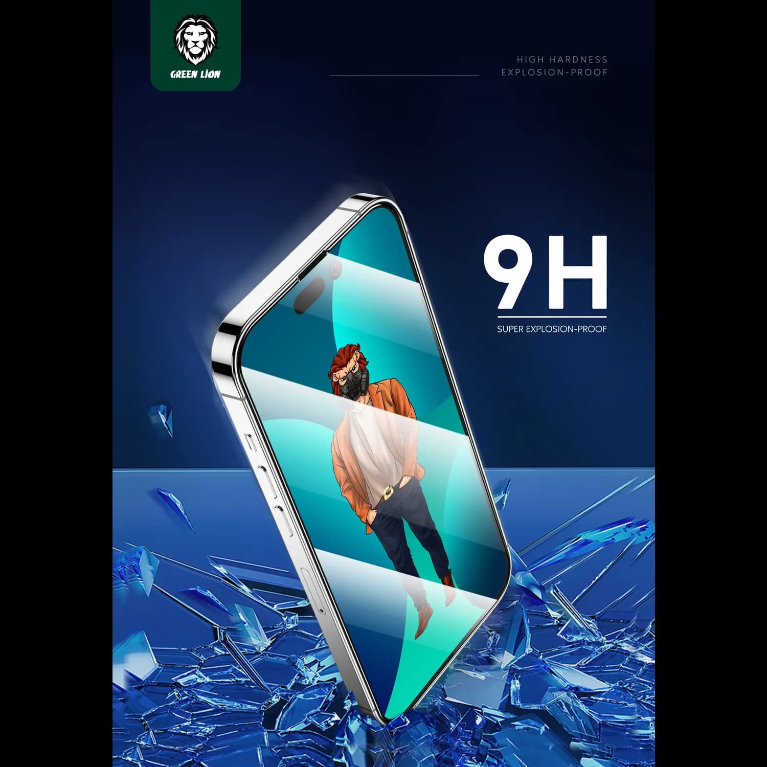 Green Lion Glass Screen Protector - 3D Round Edge, Anti-Dust, iPhone 14 Pro 2