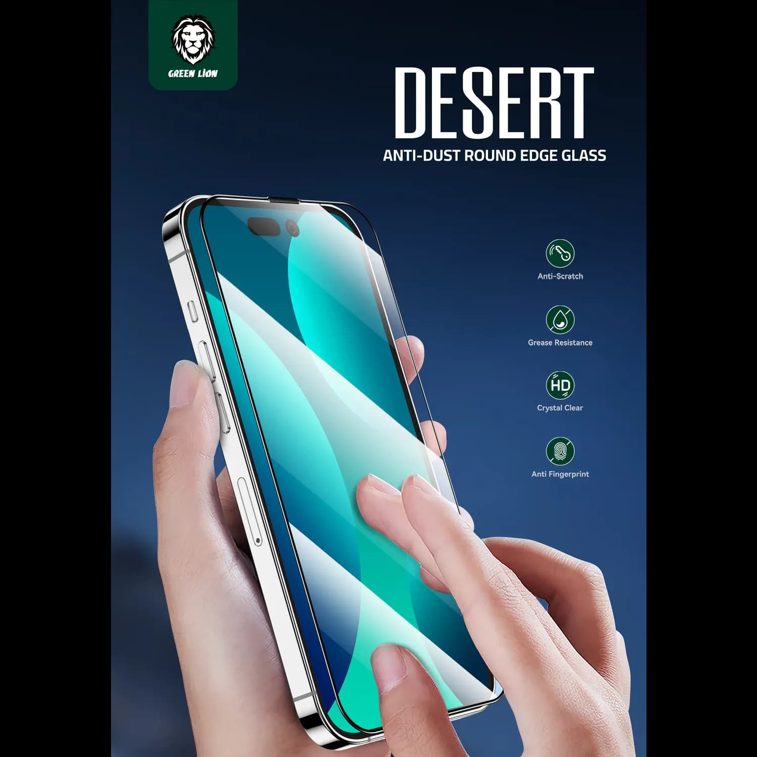 Green Lion Glass Screen Protector - 3D Round Edge, Anti-Dust, iPhone 14 Pro 4