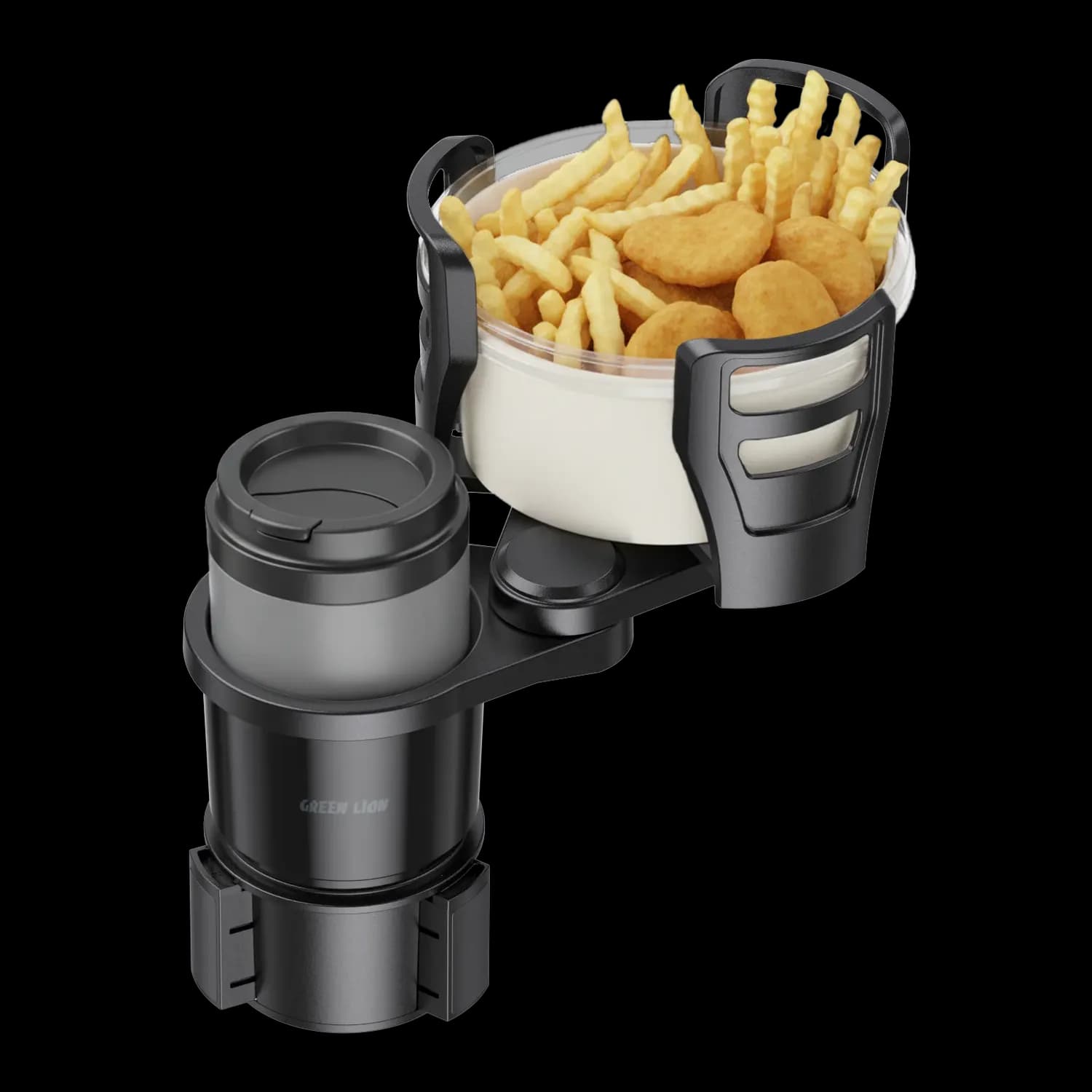 Green Lion Car Cup Holder Drive Flex - 2-in-1 Tray, Black 1
