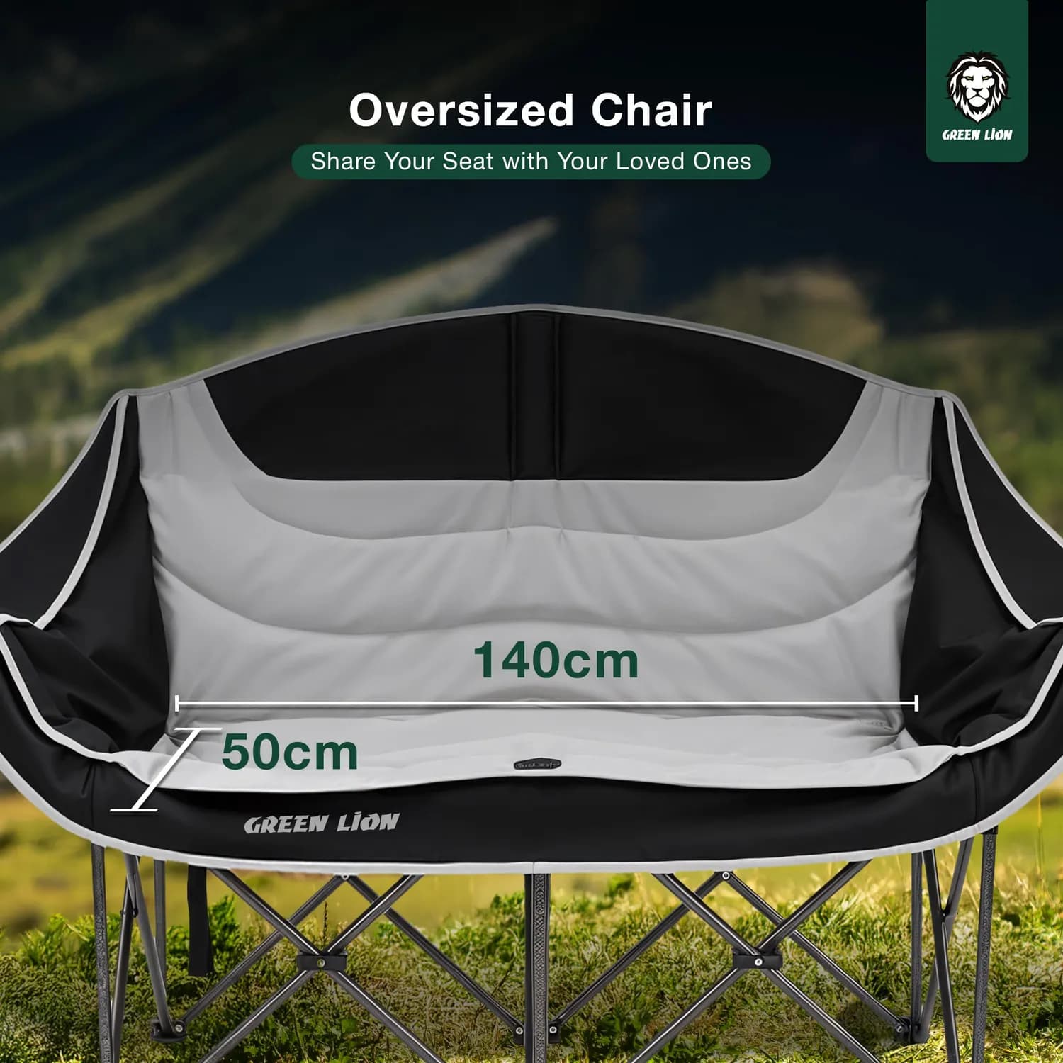 Green Lion Camping Chair Desert Ranger - Padded, Black 3