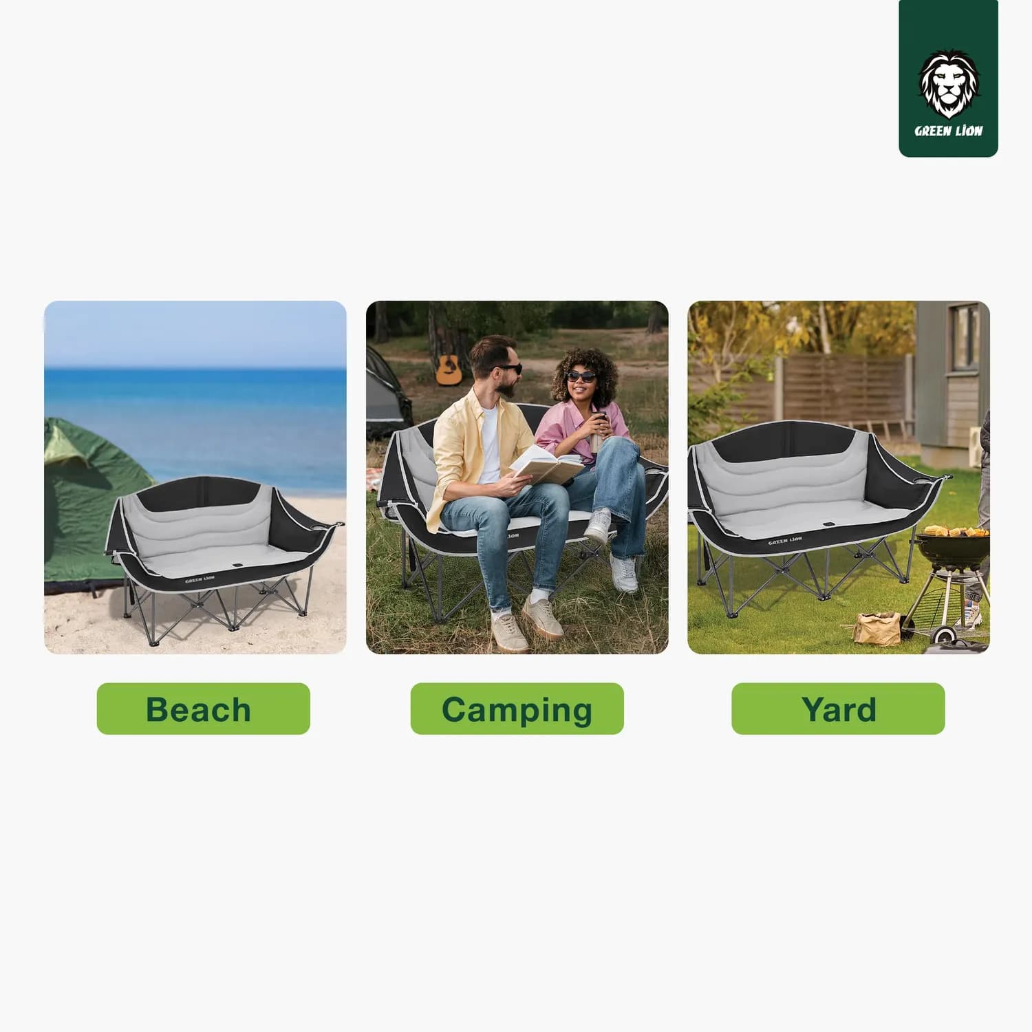 Green Lion Camping Chair Desert Ranger - Padded, Black 5