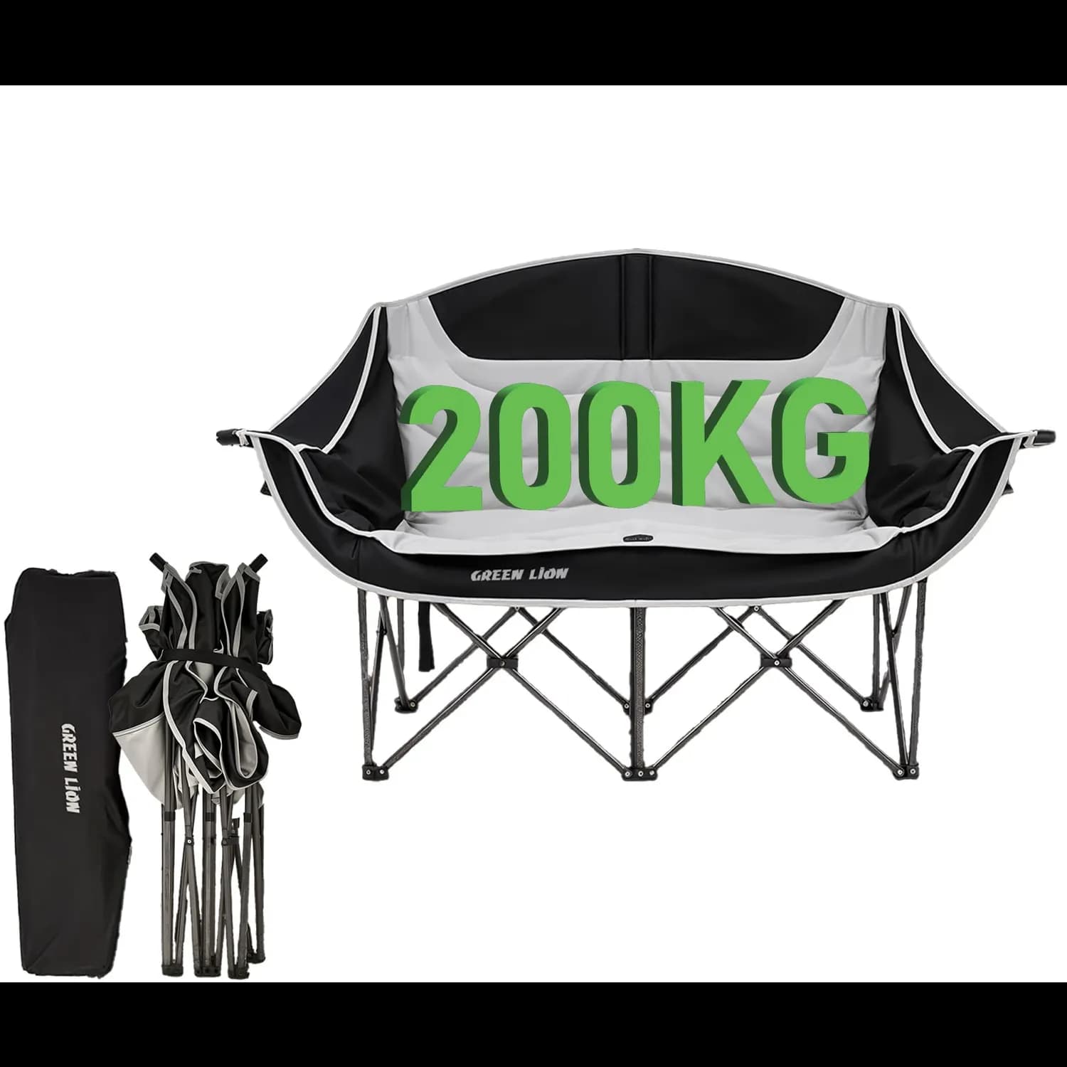 Green Lion Camping Chair Desert Ranger - Padded, Black 1