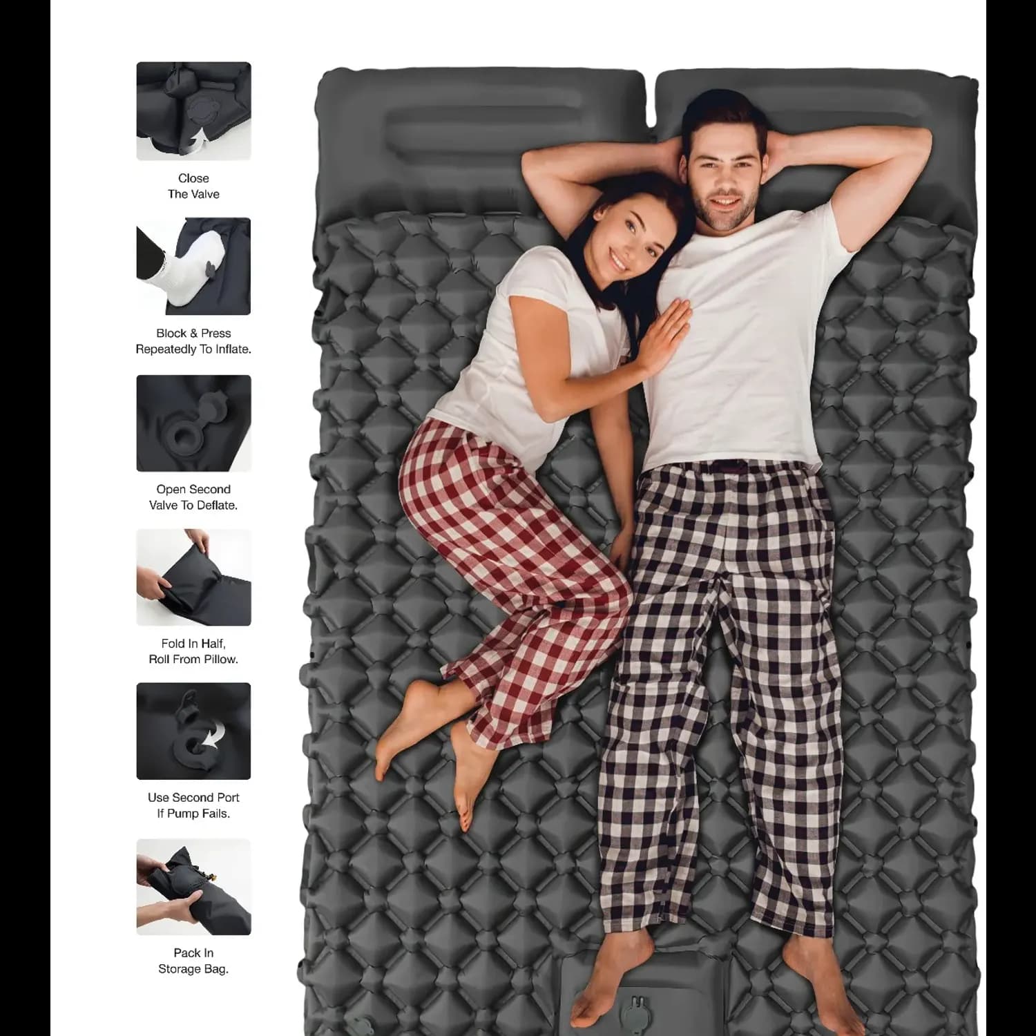 Green Lion Sleeping Pad - Double, Self-Inflating, Grey 3