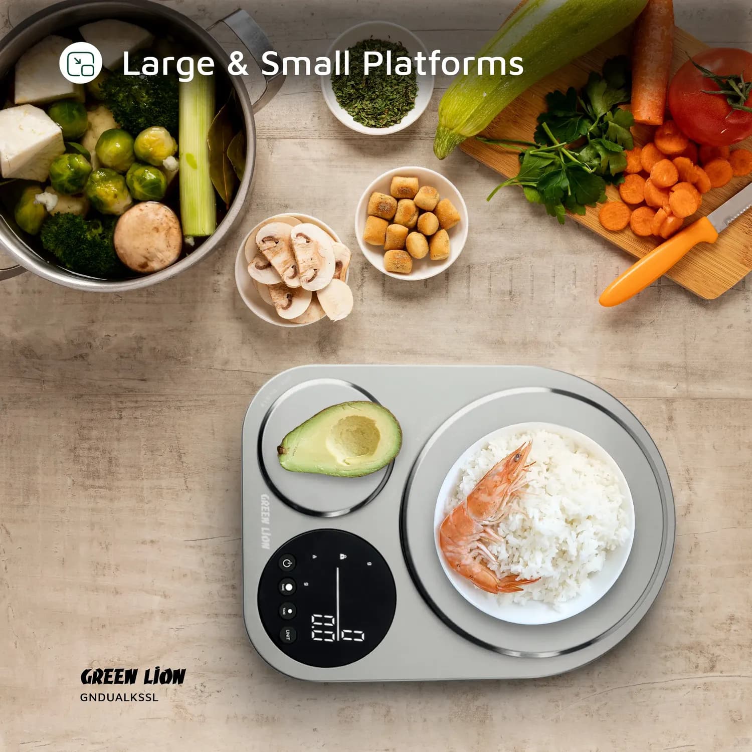 Green Lion Kitchen Scale - Dual, Silver 3