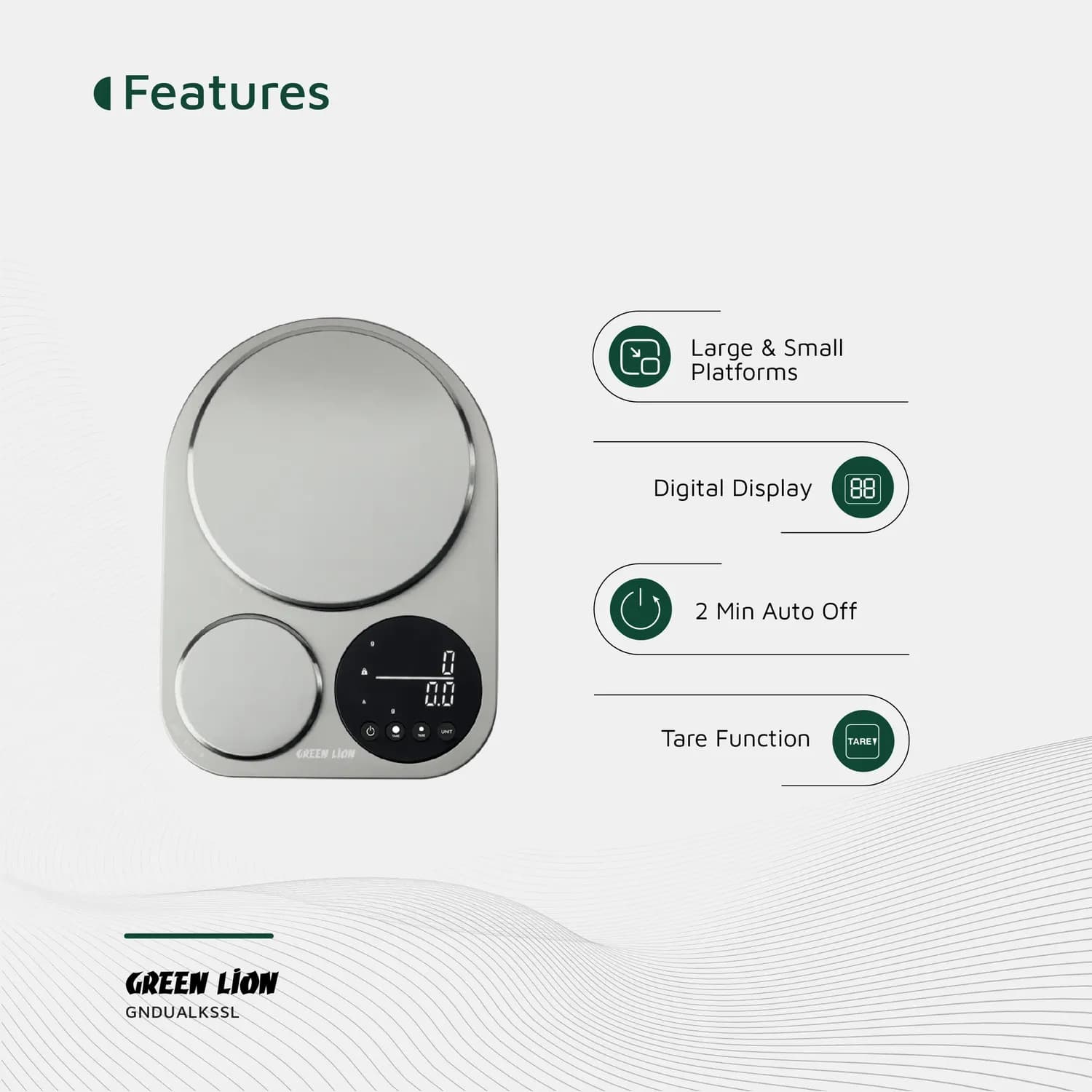 Green Lion Kitchen Scale - Dual, Silver 4