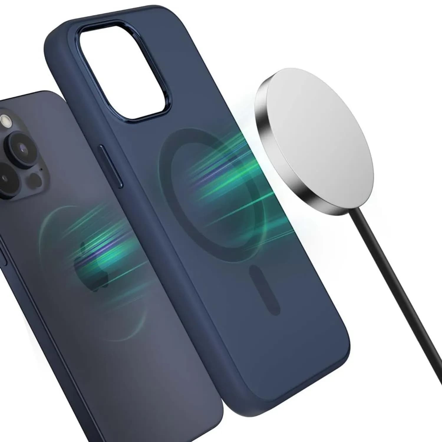 Green Lion Silicone Case iPhone 15 Pro - Duo Liquid, Dark Blue 2