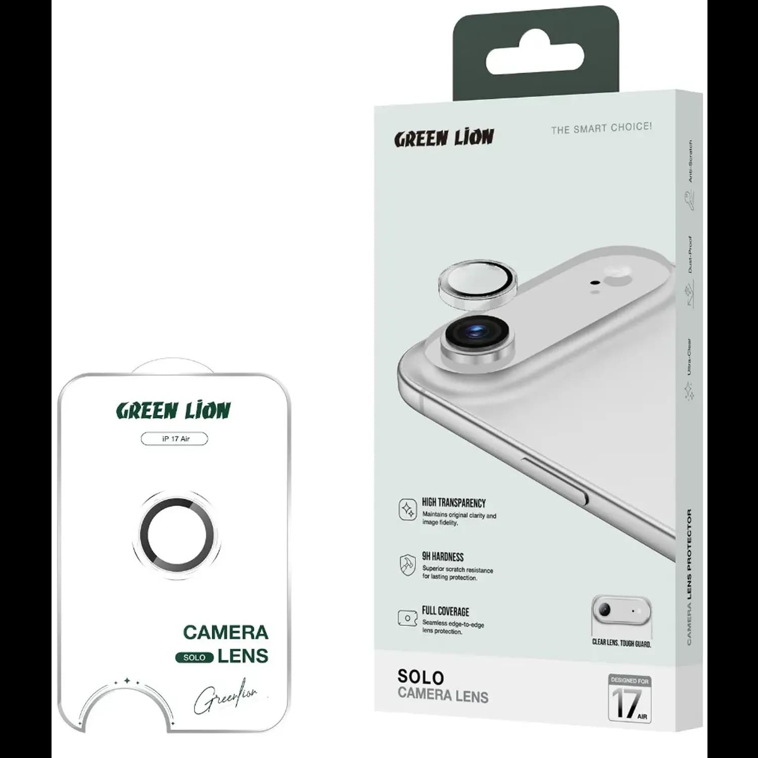 Green Lion Camera Lens Protector iPhone 17 Air - 9H Tempered Glass, Clear 4