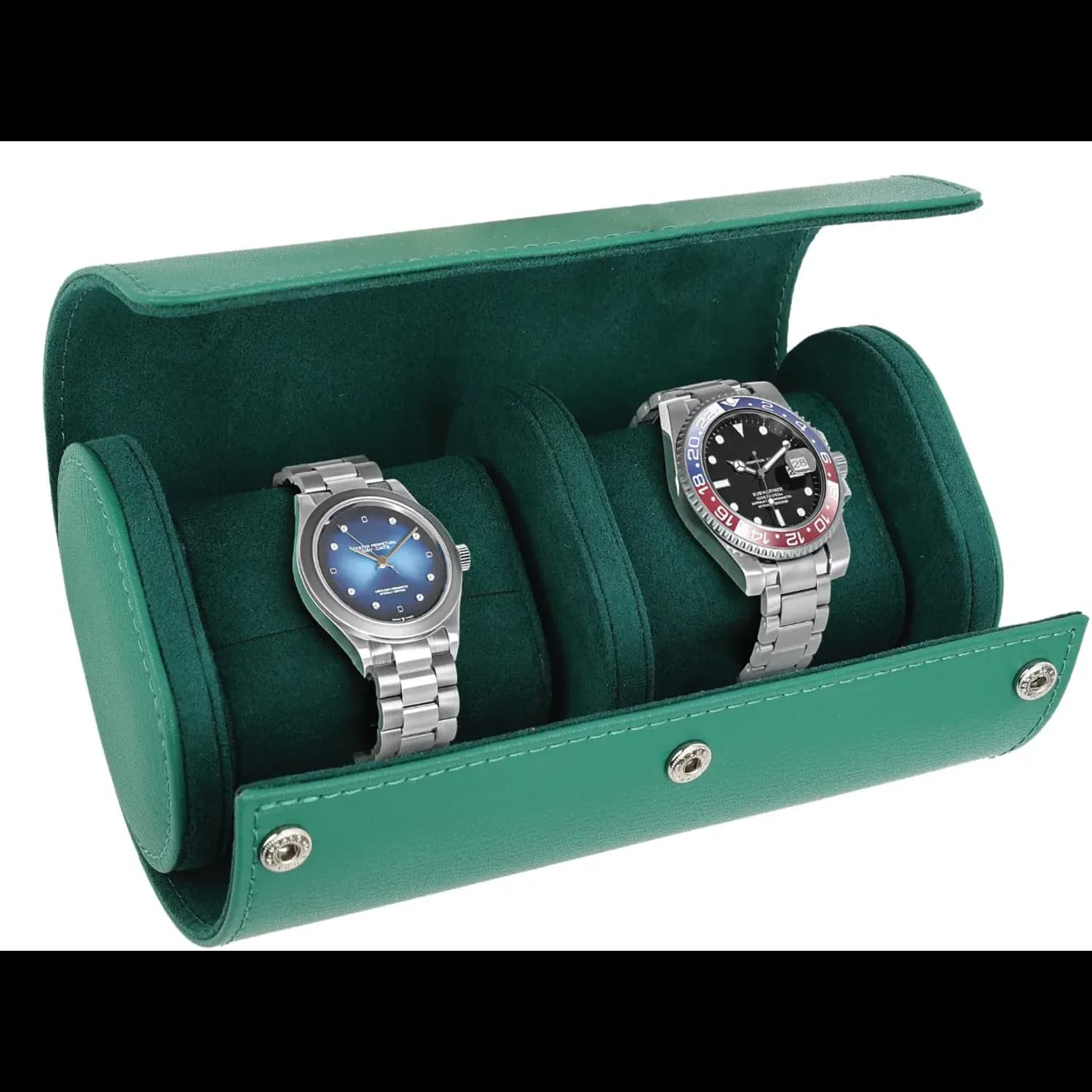 Green Lion Watch Roll Case Duo - Silicone, Green 2