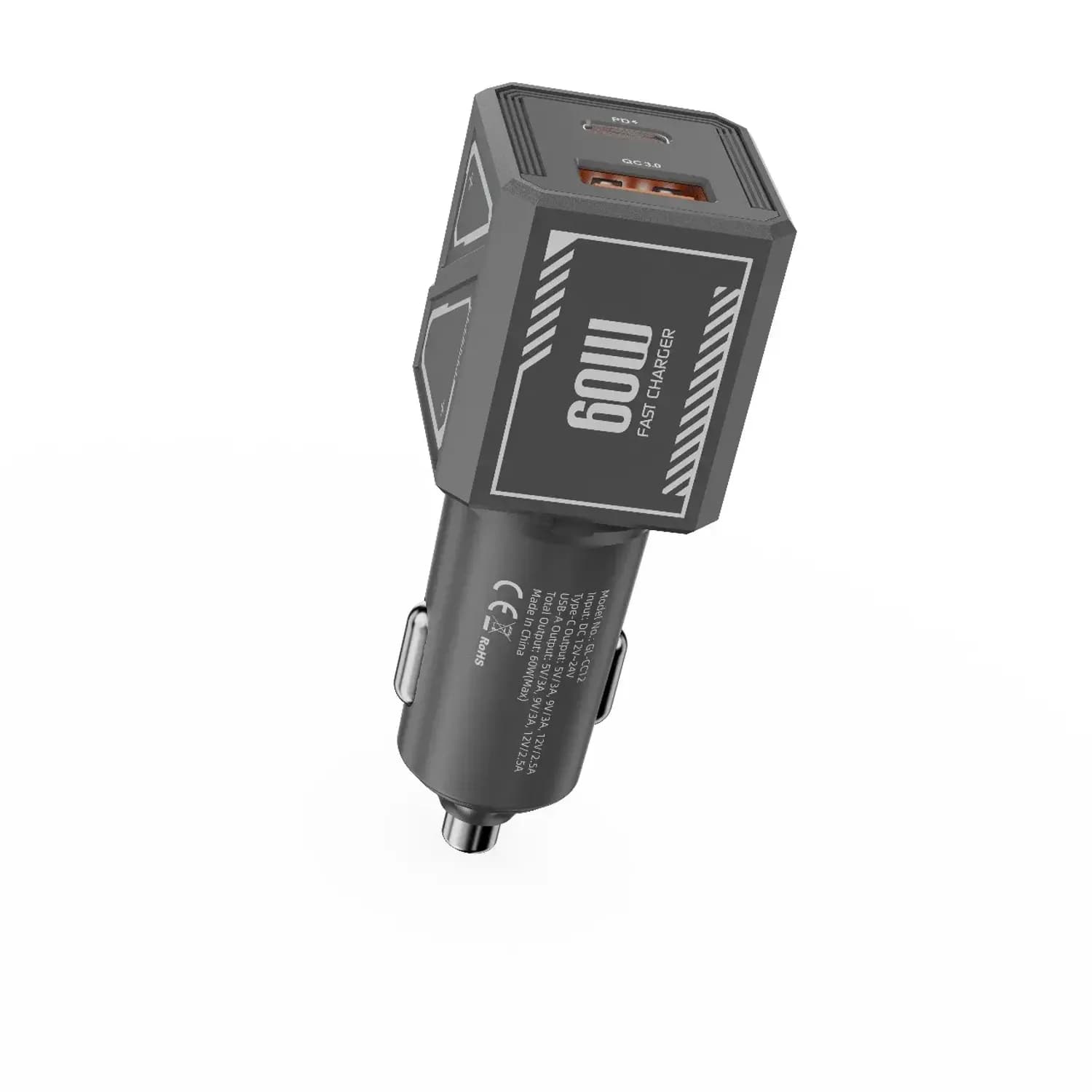 GREEN LION Car Charger - 60W PD+QC, Grey — Grey 1 GREEN LION Car Charger - 60W PD+QC, Grey — Grey 1