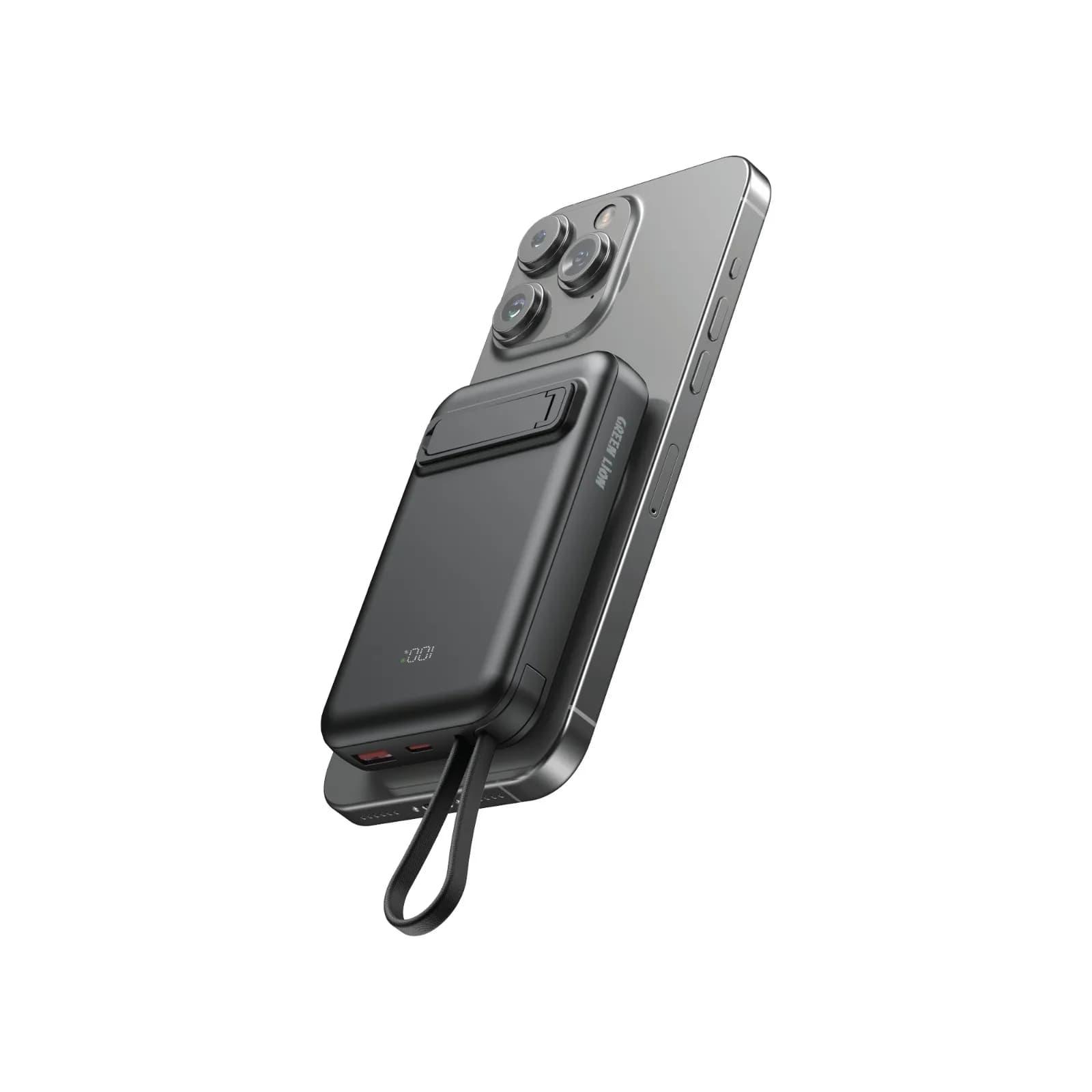 Green Lion Power Bank DXB MagSafe 10000mAh - Wireless Charging, Black 2